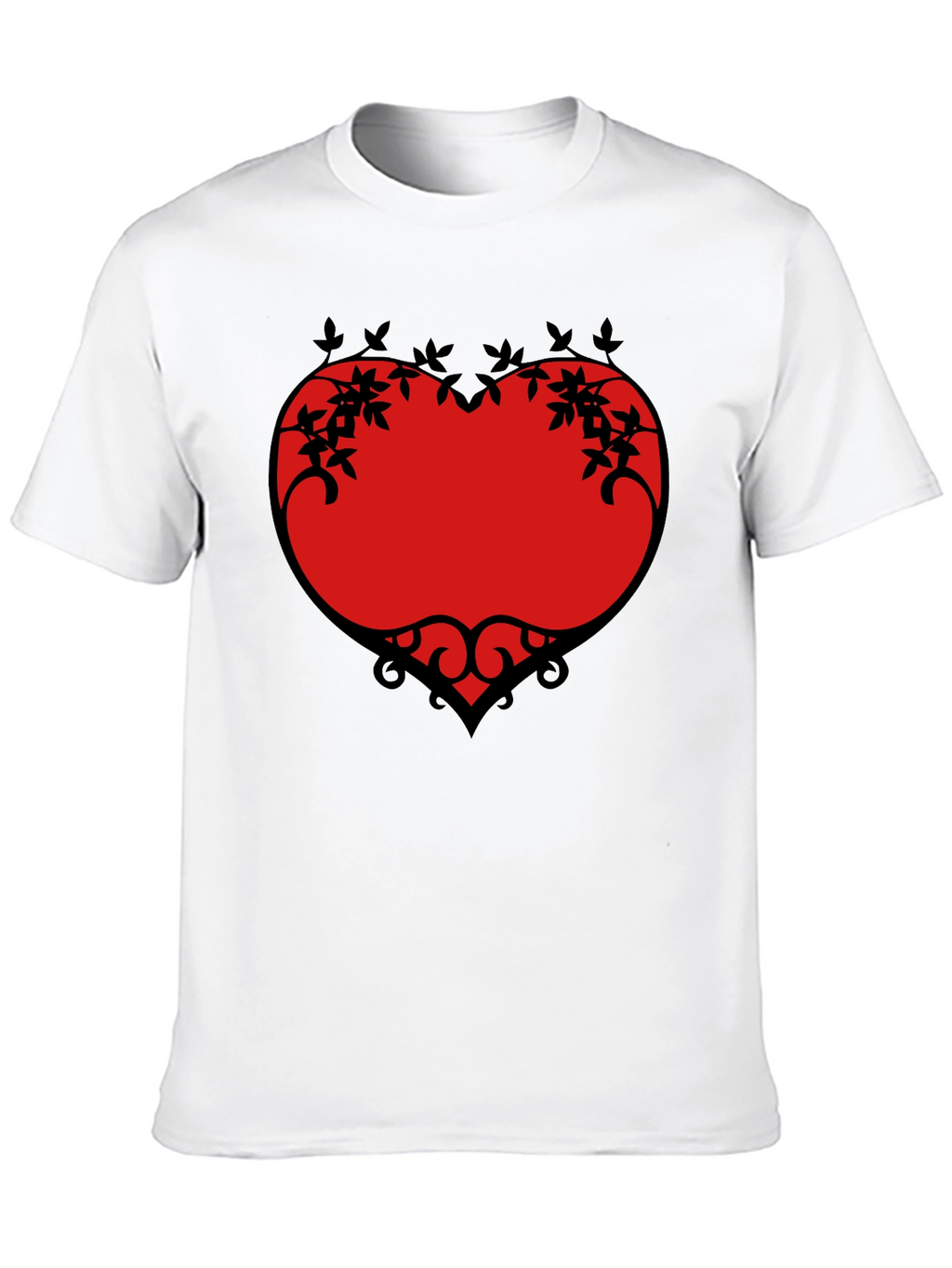 Heart Vine Graphic Black T-Shirt