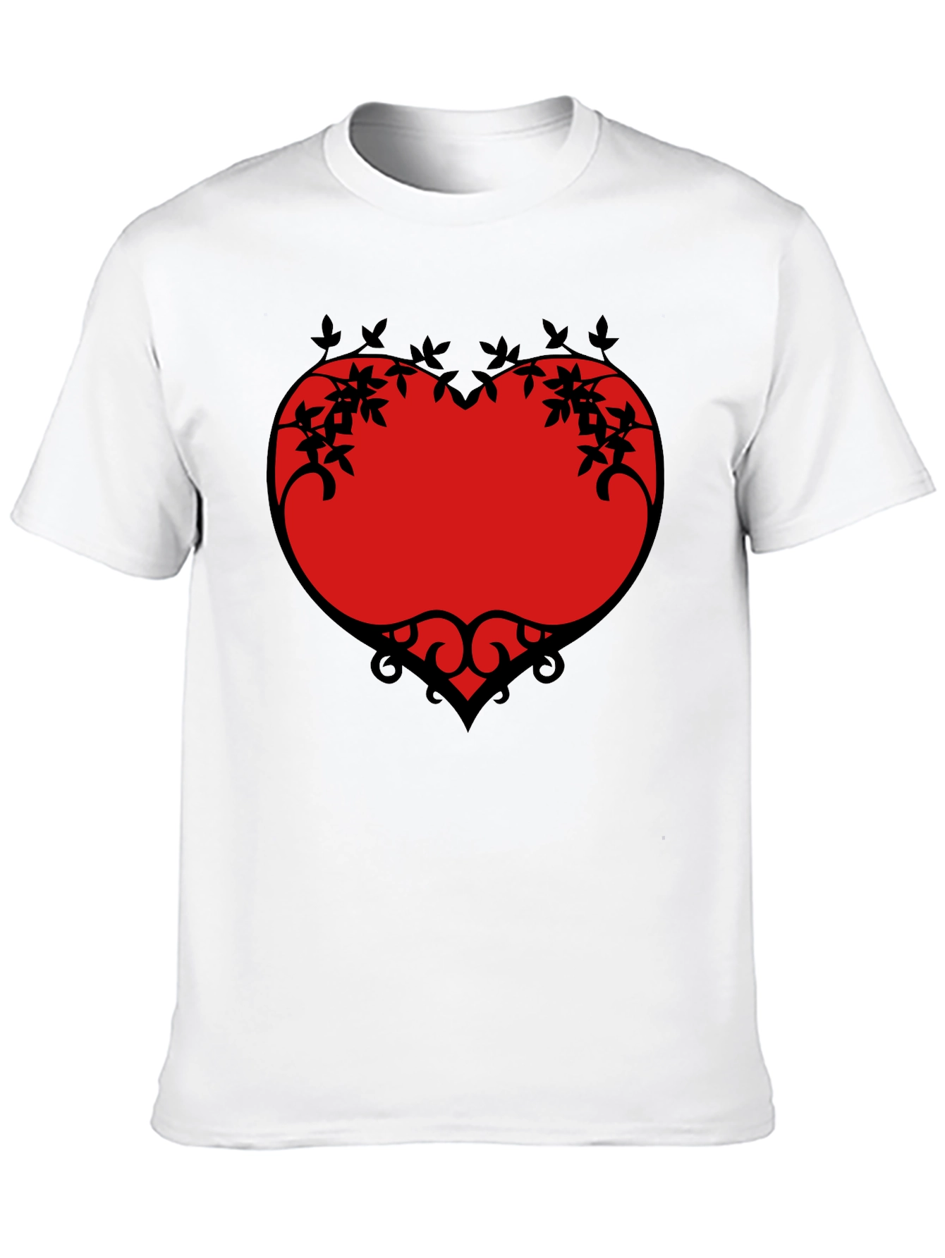 Heart Vine Graphic Black T-Shirt