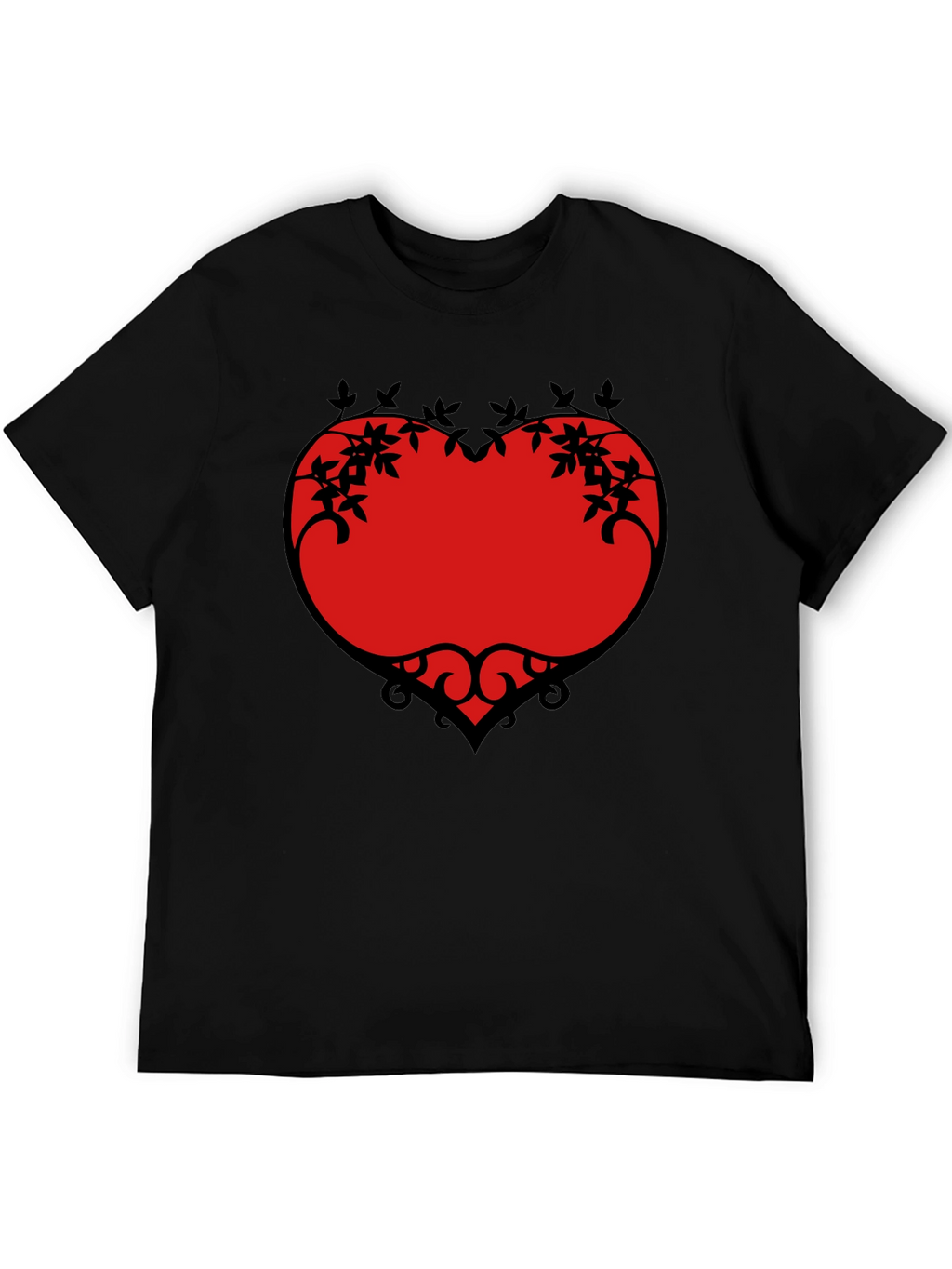 Heart Vine Graphic Black T-Shirt