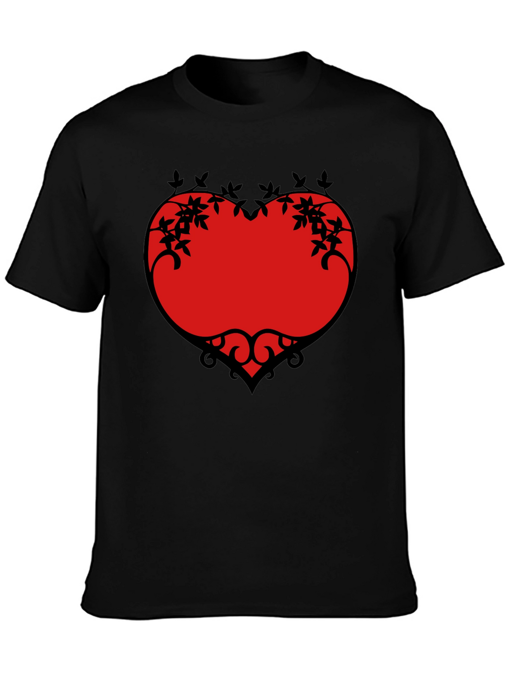 Heart Vine Graphic Black T-Shirt
