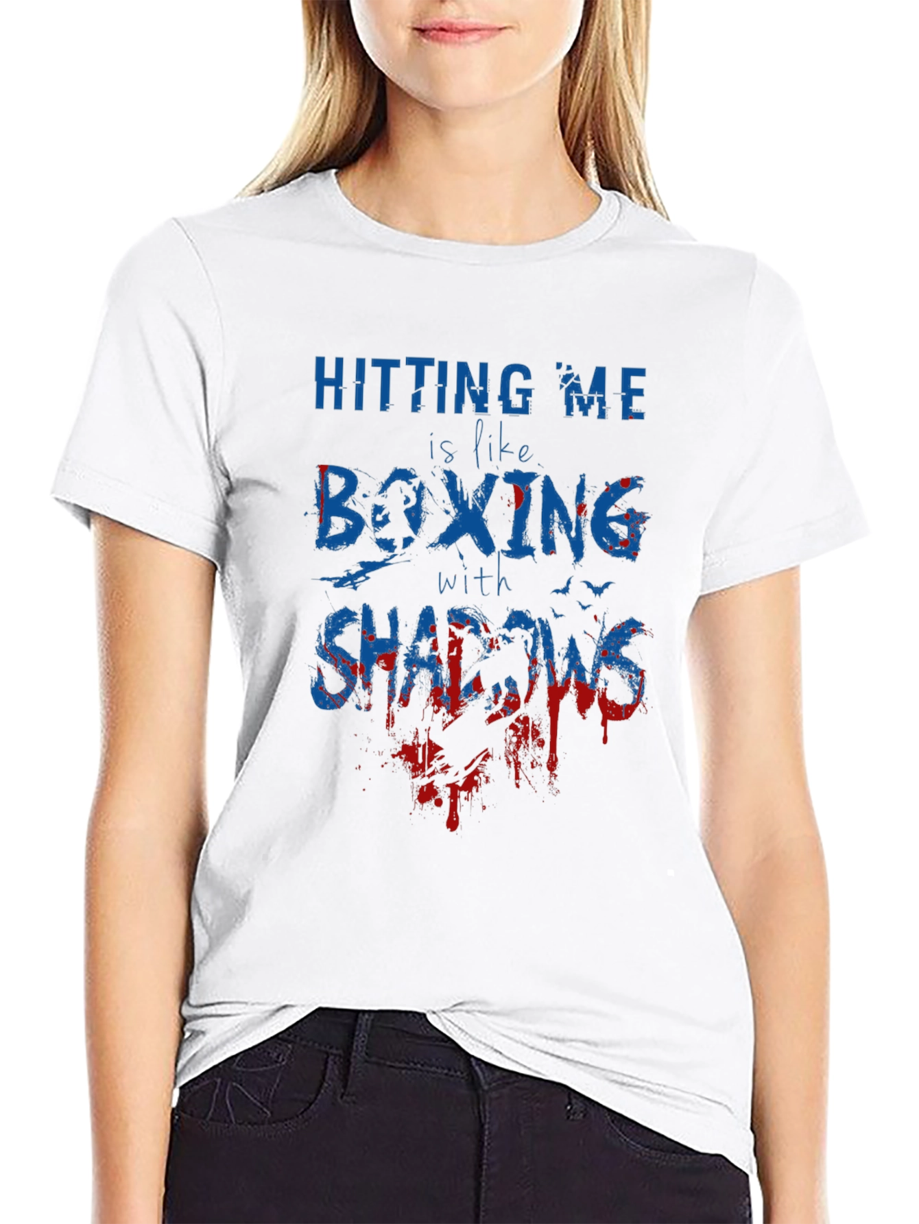 Boxing with Shadows Graphic Tee - Black Cotton