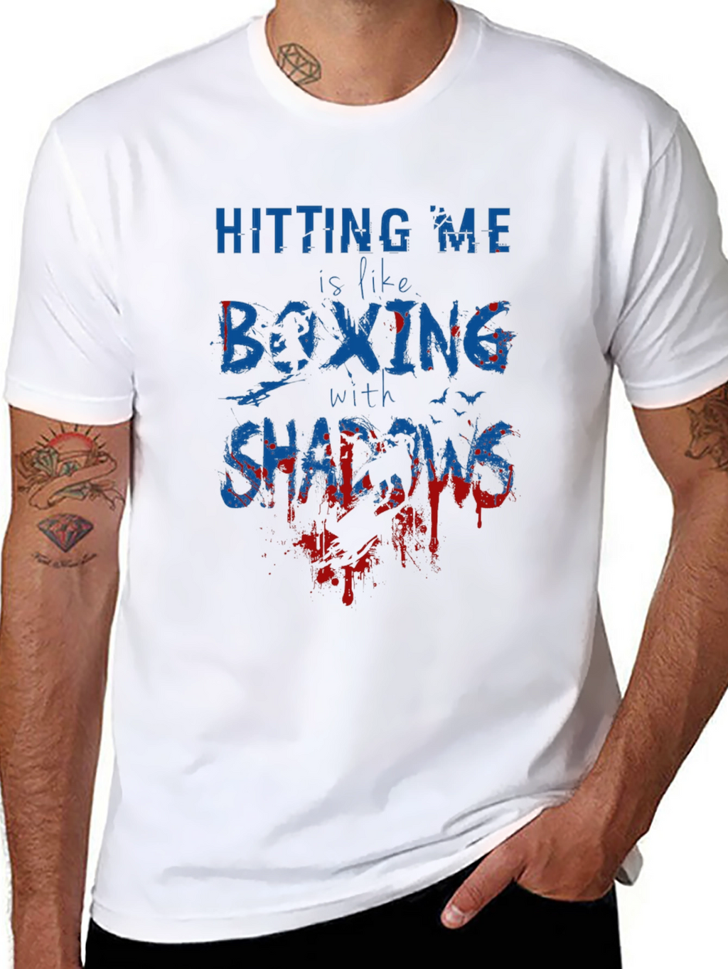 Boxing with Shadows Graphic Tee - Black Cotton