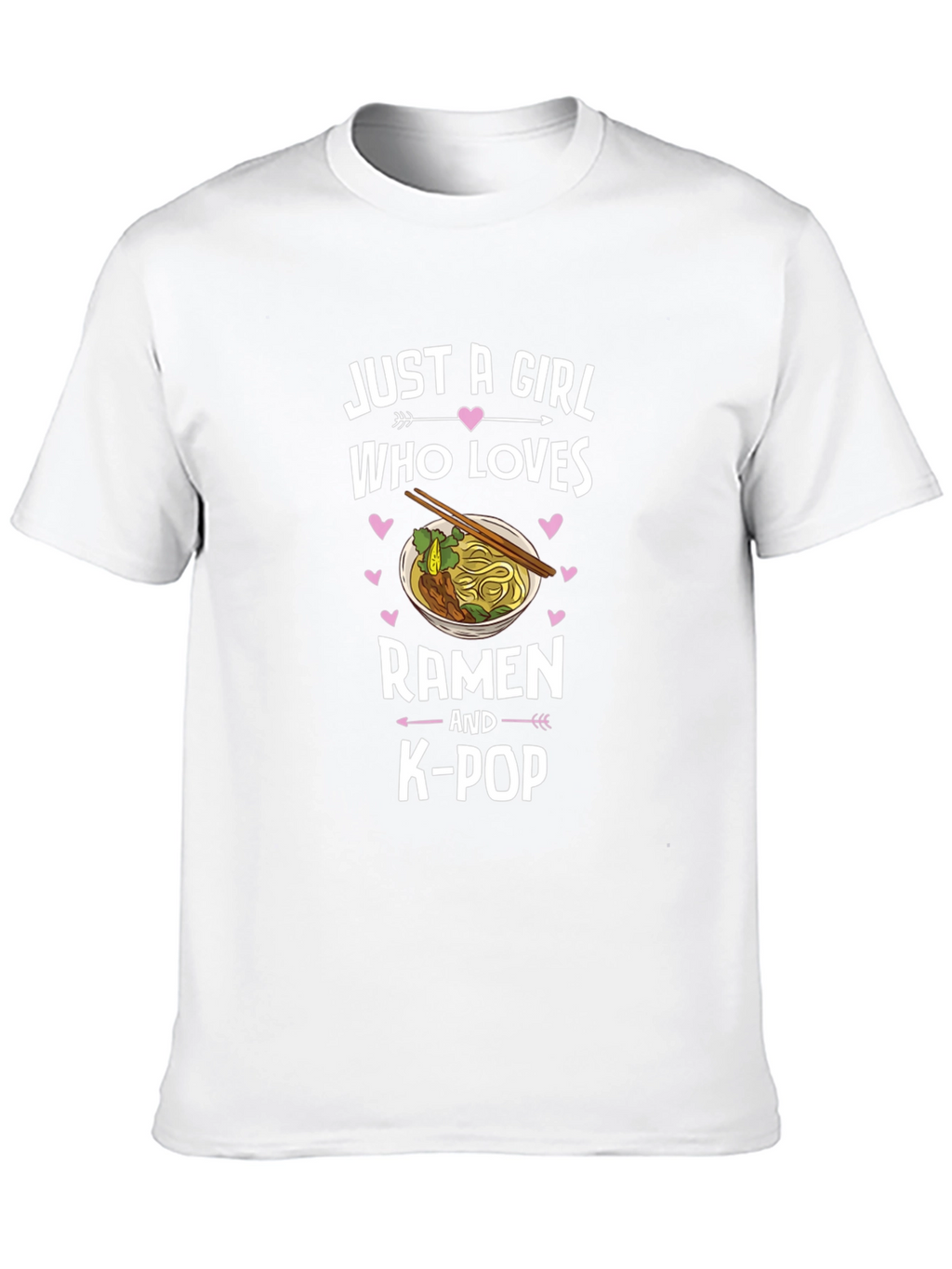 Ramen & K-Pop Girls Black T-Shirt