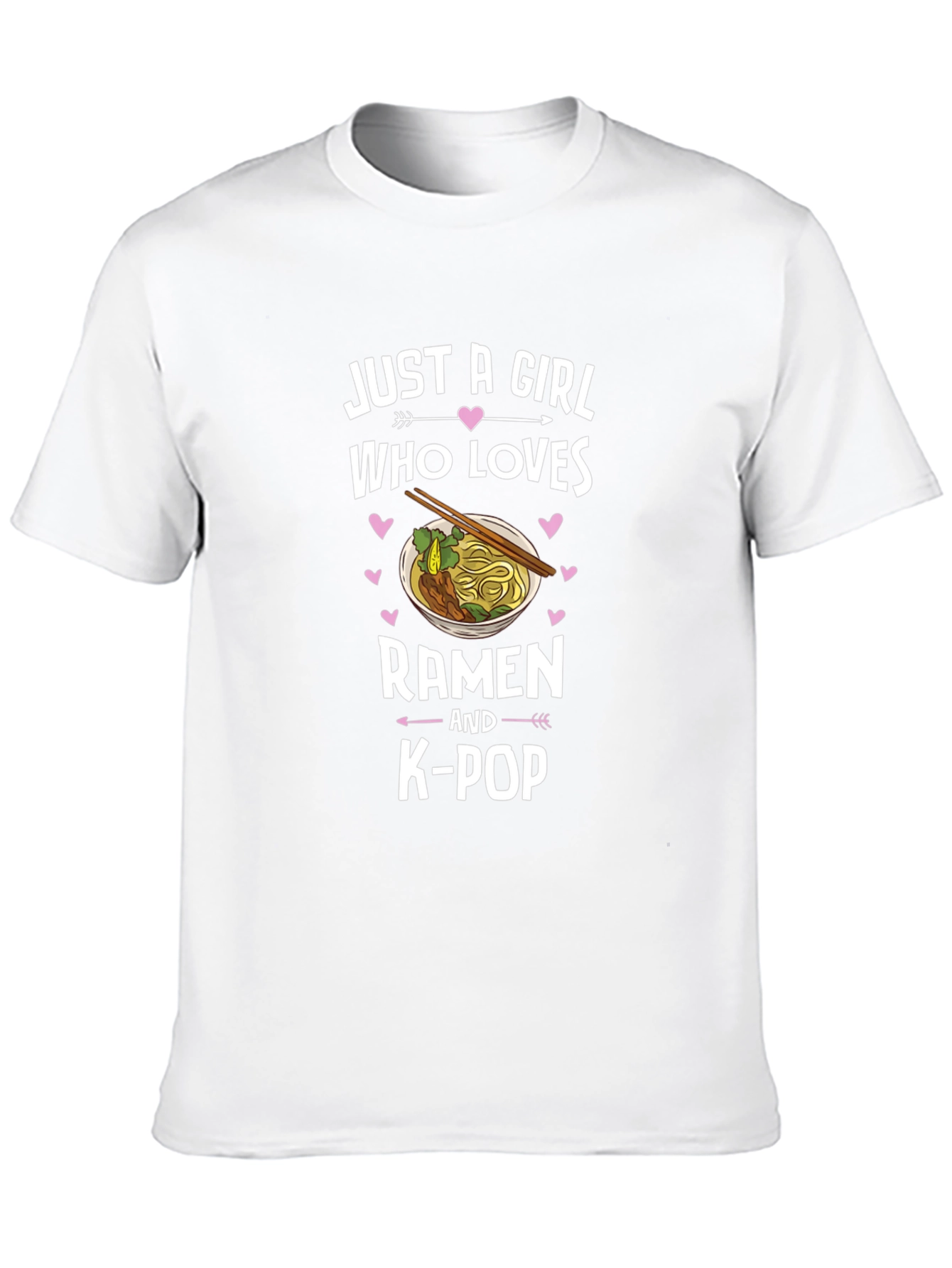 Ramen & K-Pop Girls Black T-Shirt