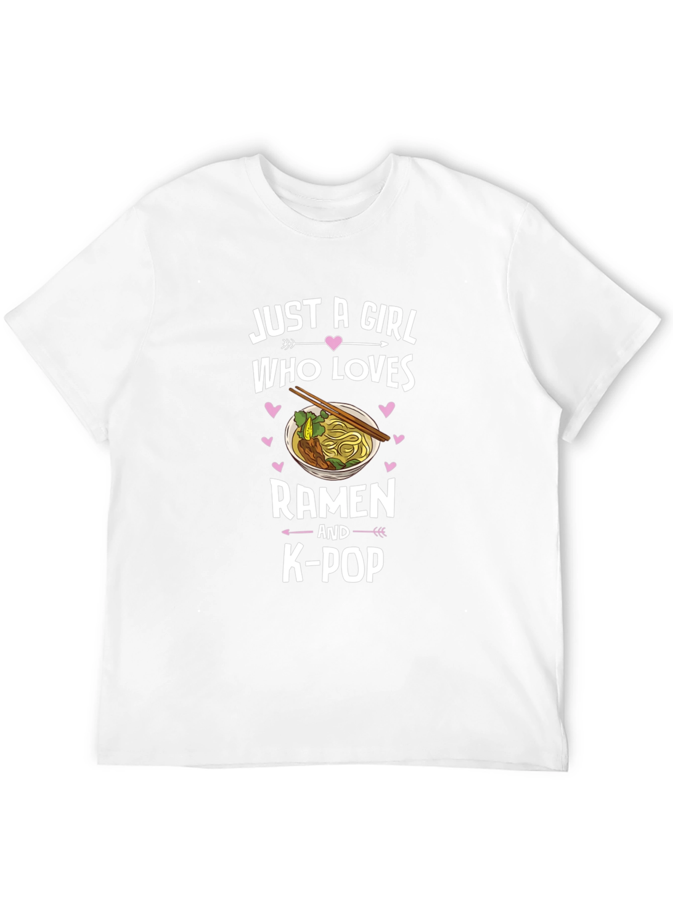 Ramen & K-Pop Girls Black T-Shirt