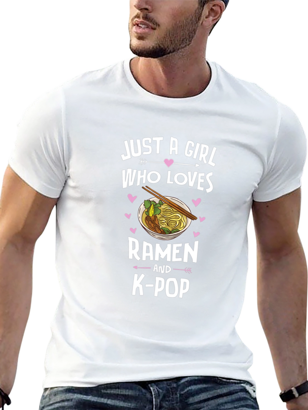 Ramen & K-Pop Girls Black T-Shirt