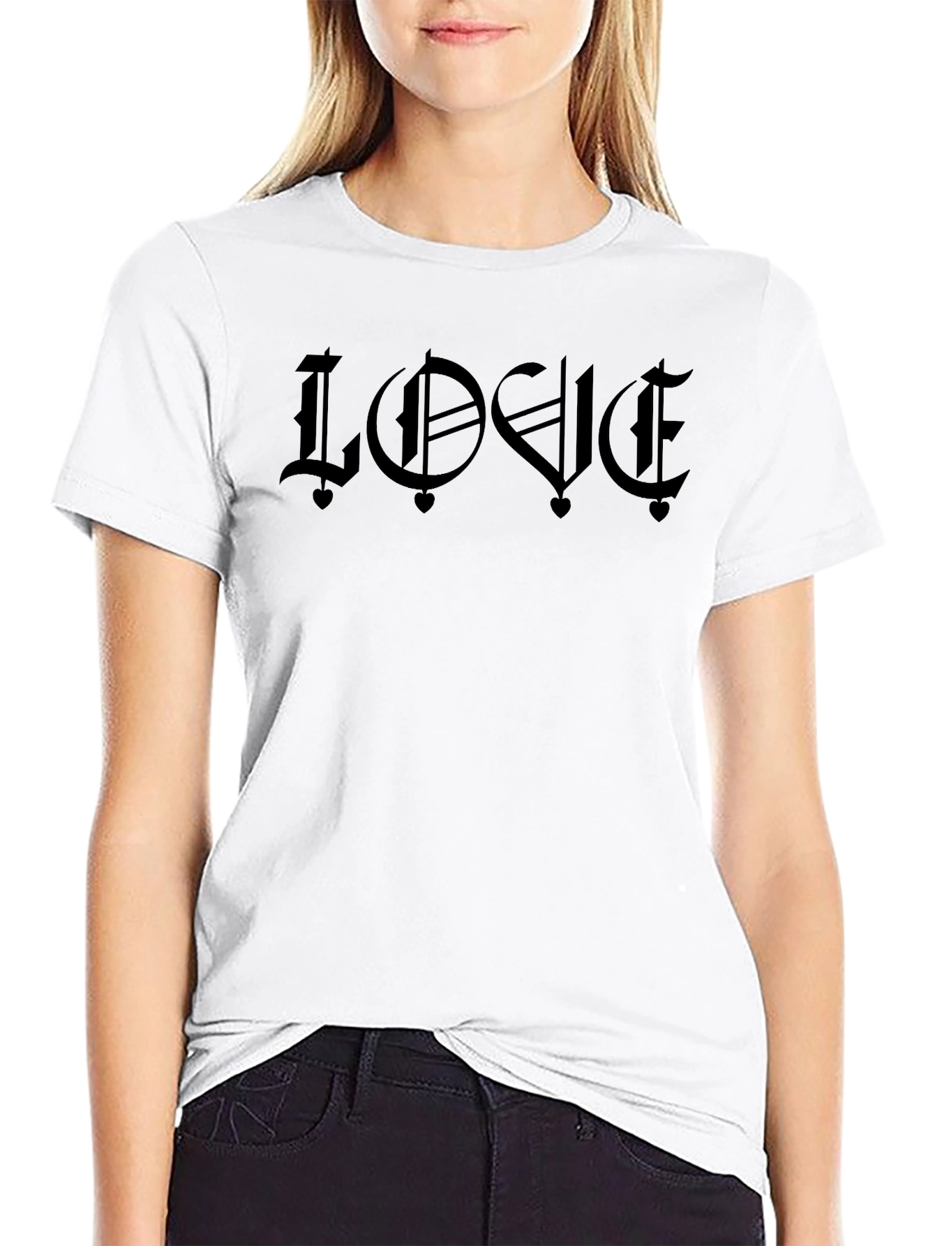 Black Gothic LOVE T-Shirt for Men