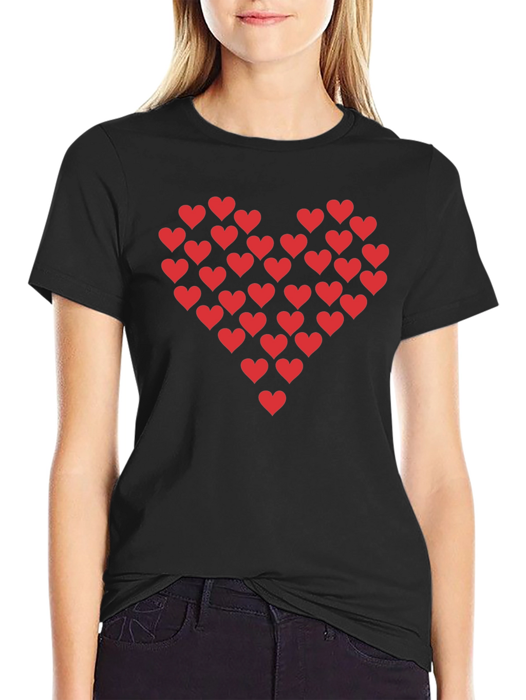 Heart of Hearts Graphic Black T-Shirt