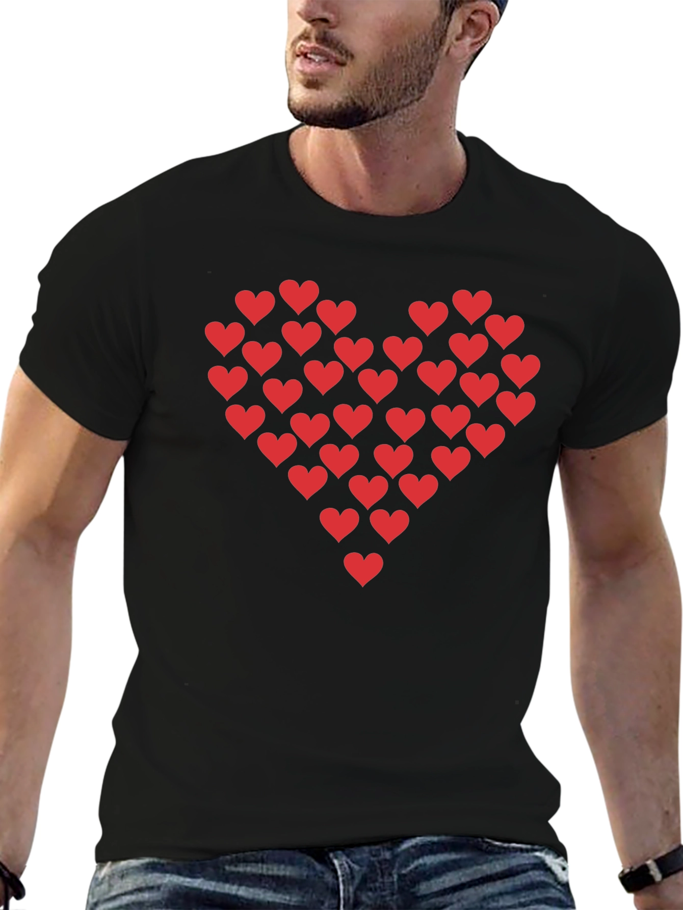 Heart of Hearts Graphic Black T-Shirt