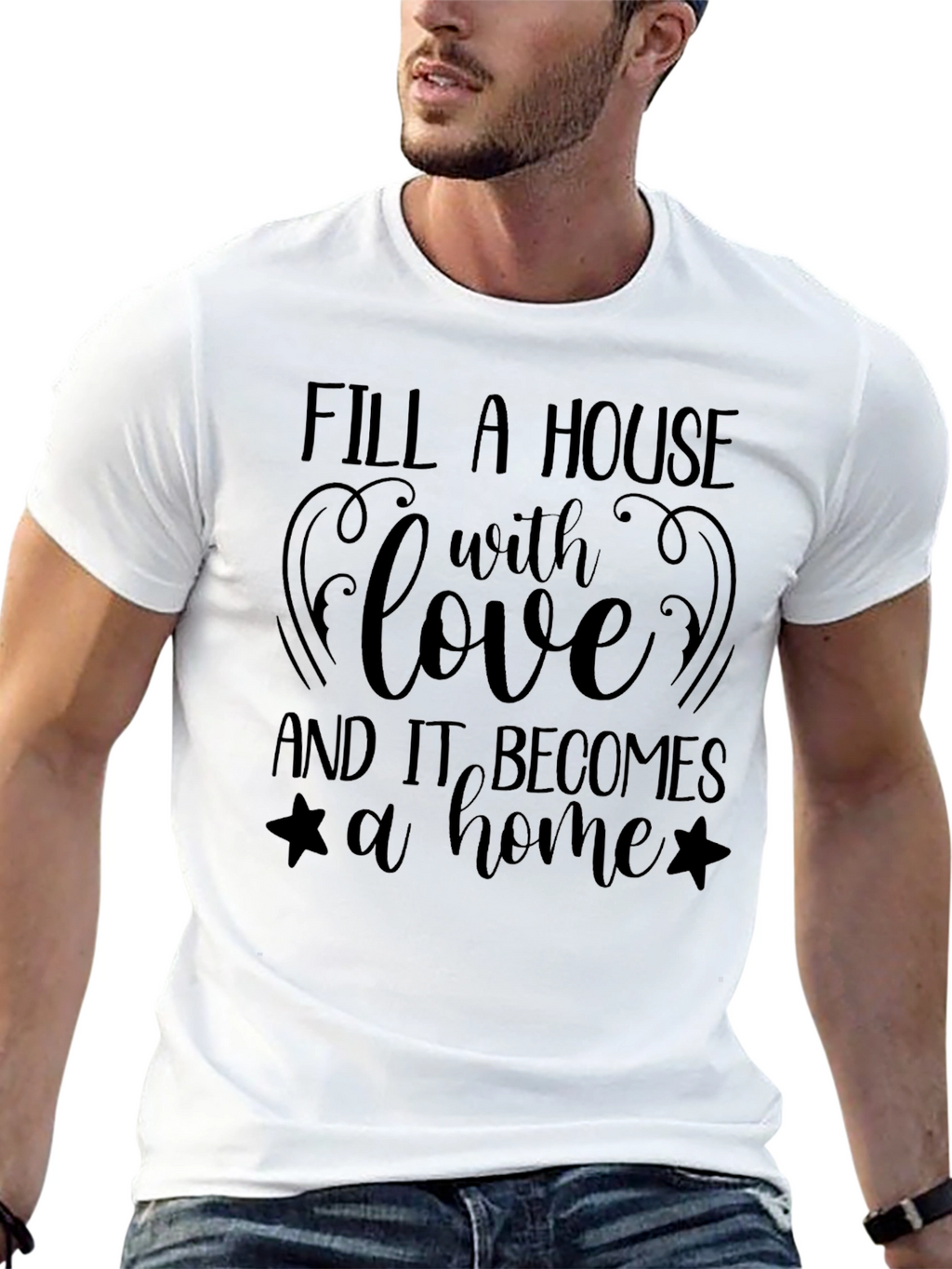 Love Makes a Home Black T-Shirt