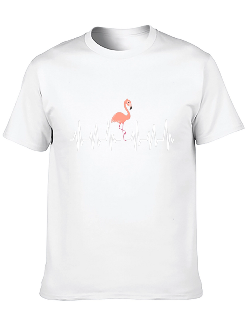 Flamingo Heartbeat T-Shirt - Mens Black Graphic Tee