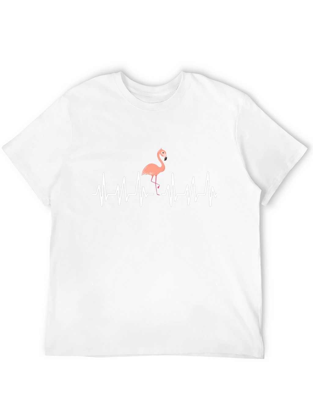 Flamingo Heartbeat T-Shirt - Mens Black Graphic Tee