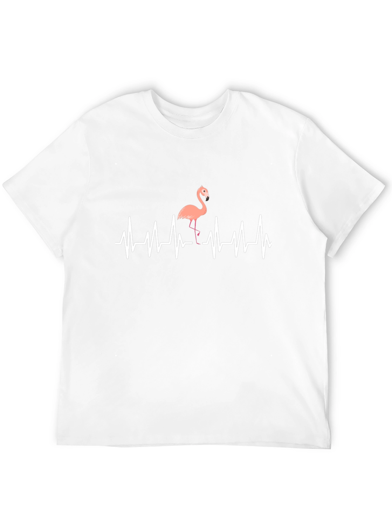 Flamingo Heartbeat T-Shirt - Mens Black Graphic Tee