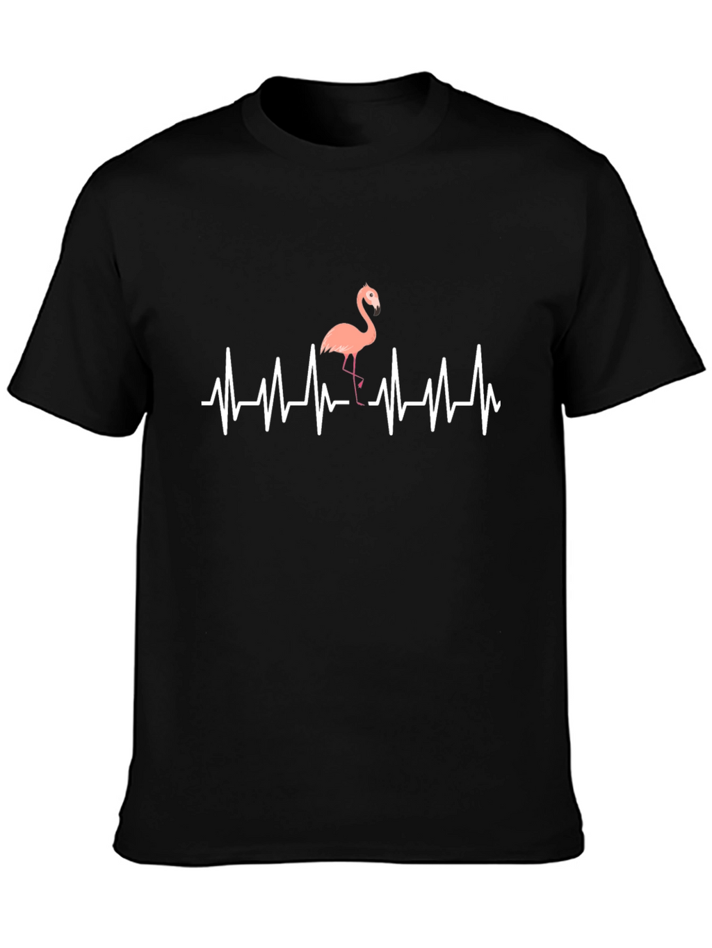 Flamingo Heartbeat T-Shirt - Mens Black Graphic Tee