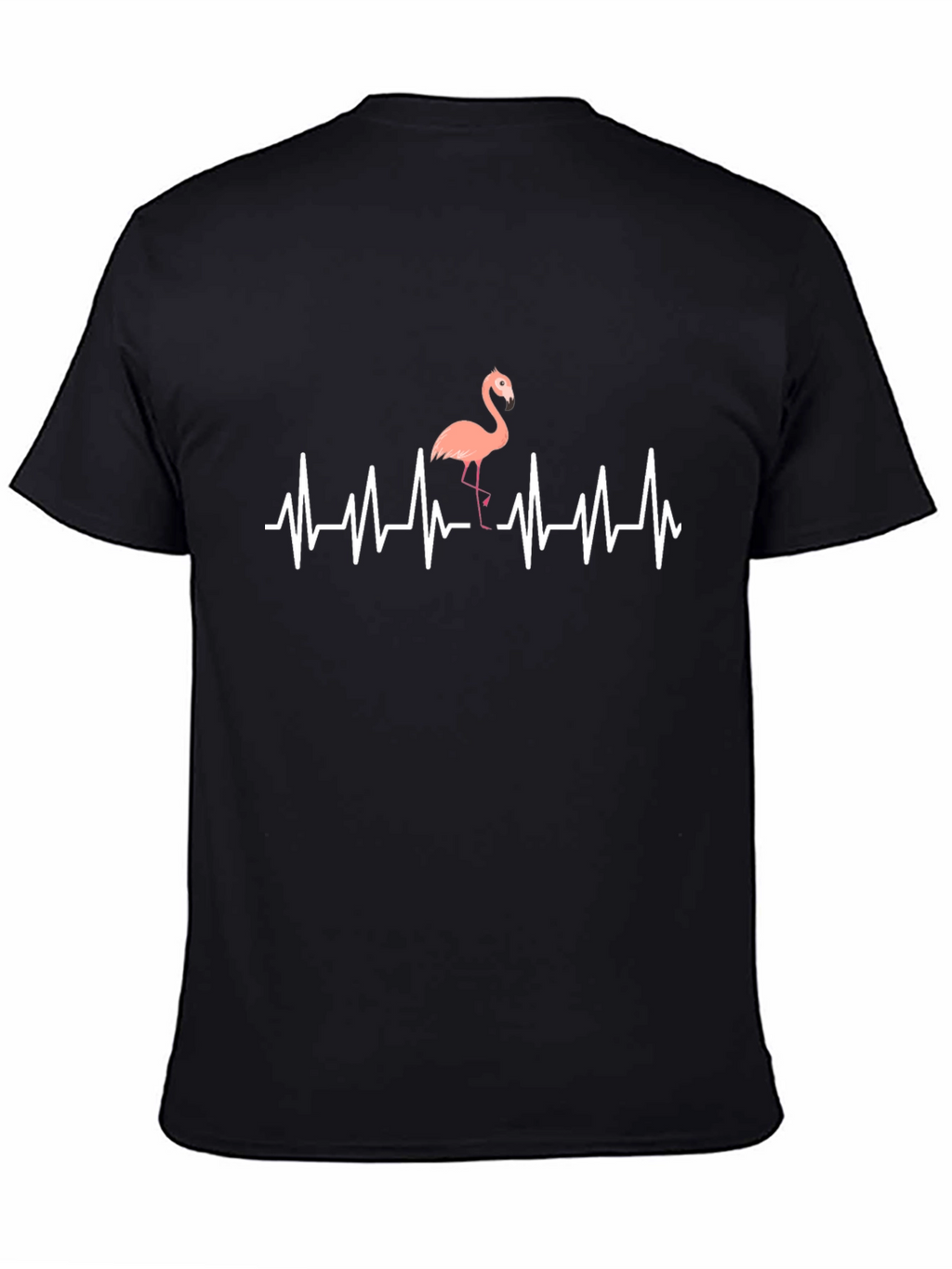 Flamingo Heartbeat T-Shirt - Mens Black Graphic Tee