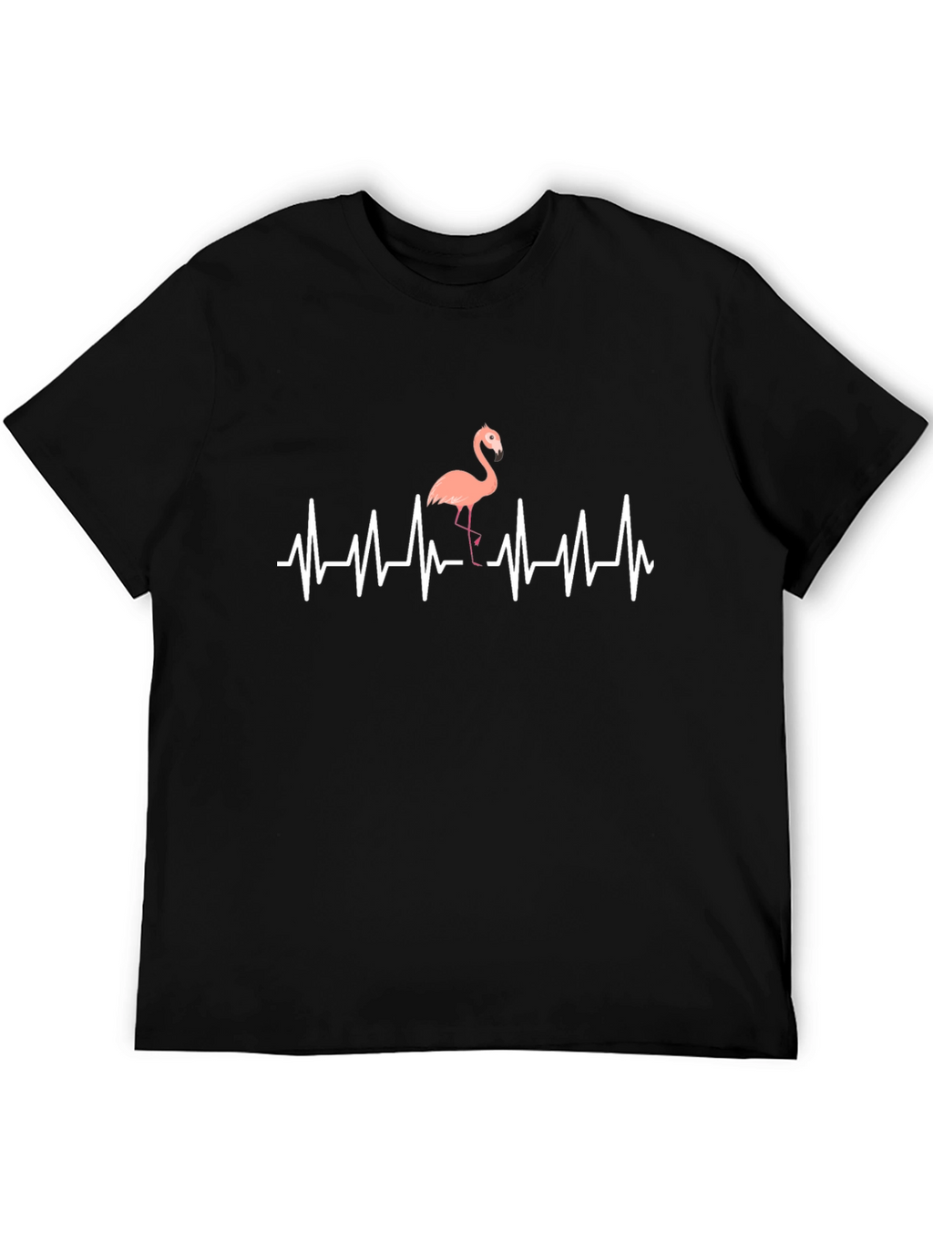 Flamingo Heartbeat T-Shirt - Mens Black Graphic Tee