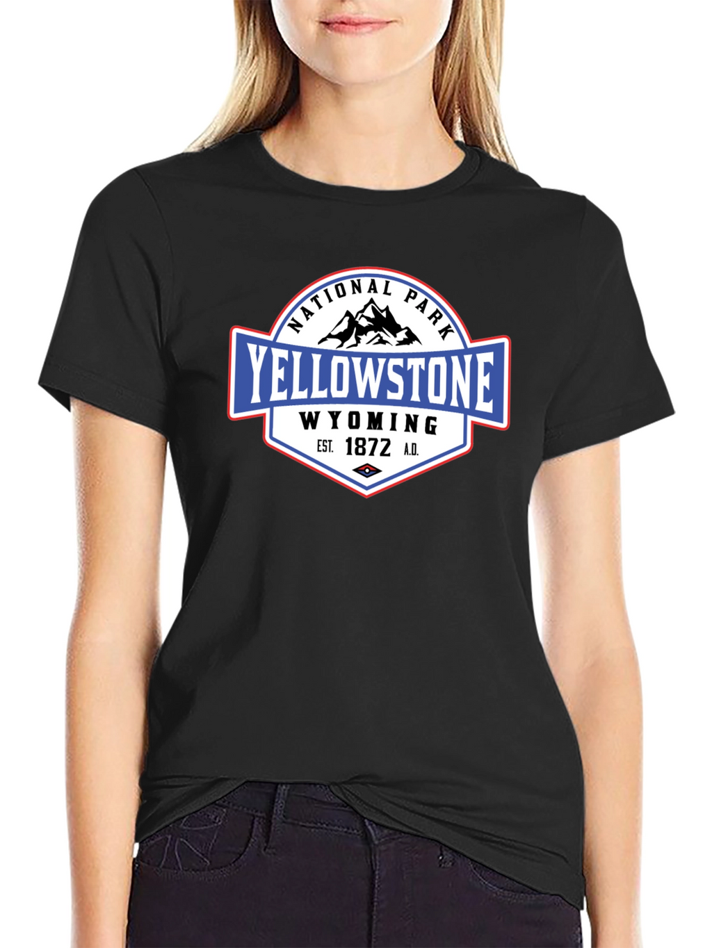 Yellowstone National Park Black Graphic T-Shirt