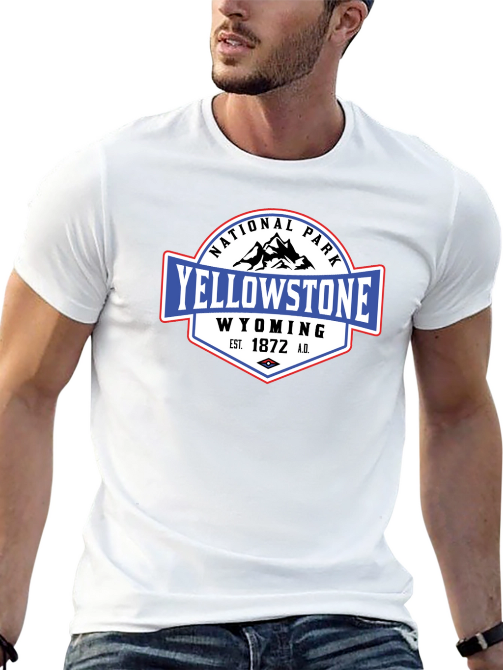 Yellowstone National Park Black Graphic T-Shirt