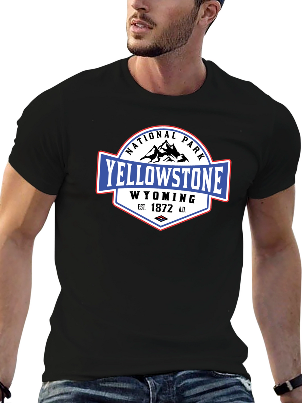 Yellowstone National Park Black Graphic T-Shirt