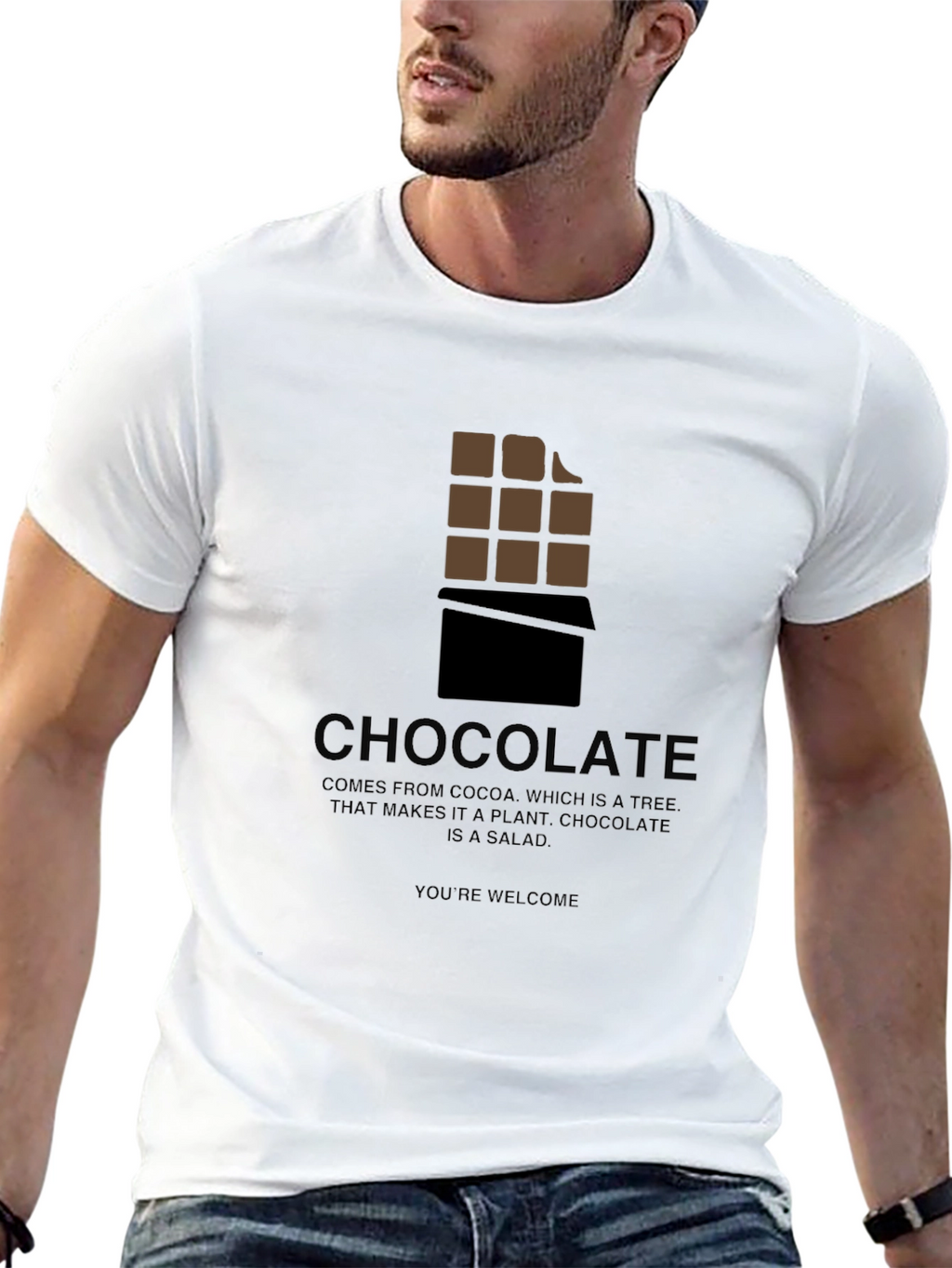 Chocolate Bar Graphic Tee - Funny Salad Statement T-Shirt