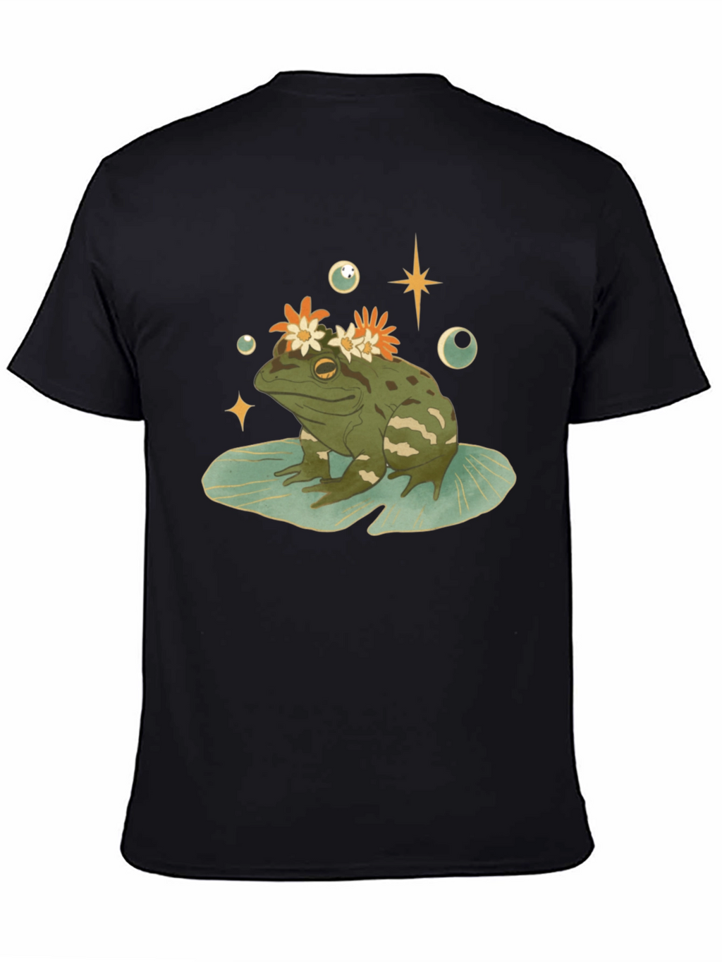 Frog With Flowers Graphic T-Shirt