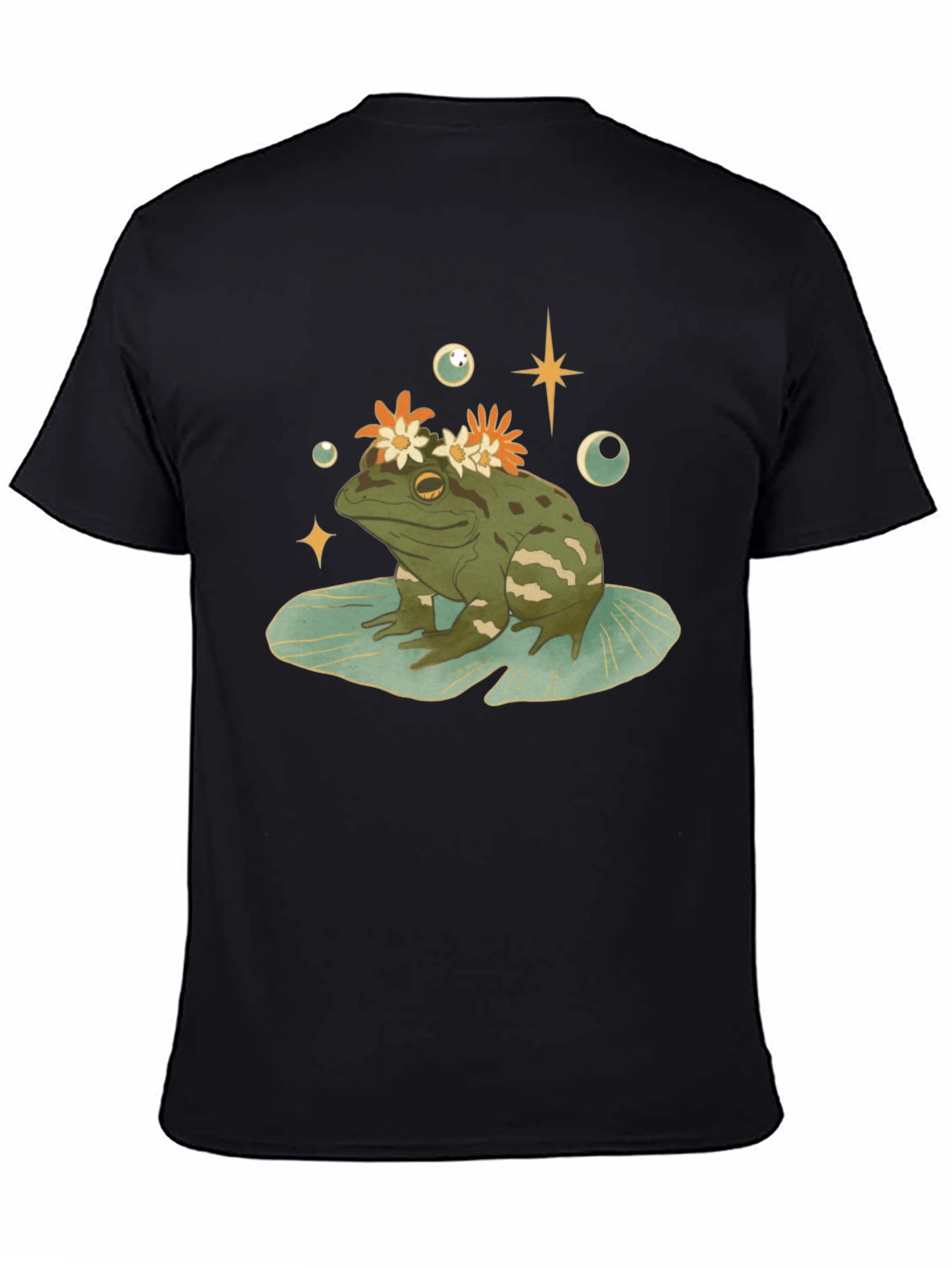 Frog With Flowers Graphic T-Shirt
