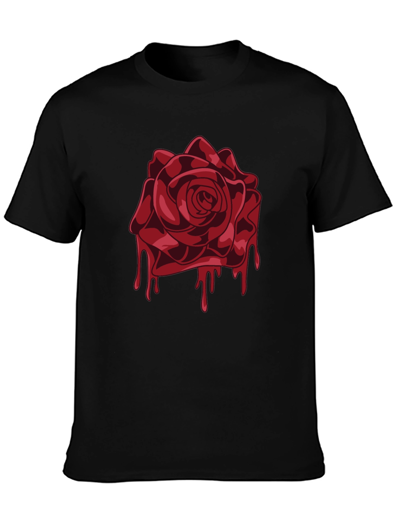 Bleeding Rose Graphic Tee - Mens Black T-Shirt
