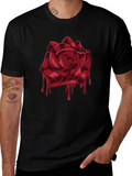 Bleeding Rose Graphic Tee - Mens Black T-Shirt