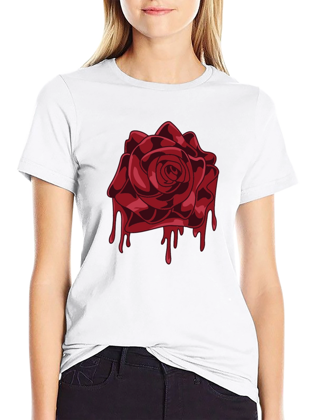 Bleeding Rose Graphic Tee - Mens Black T-Shirt