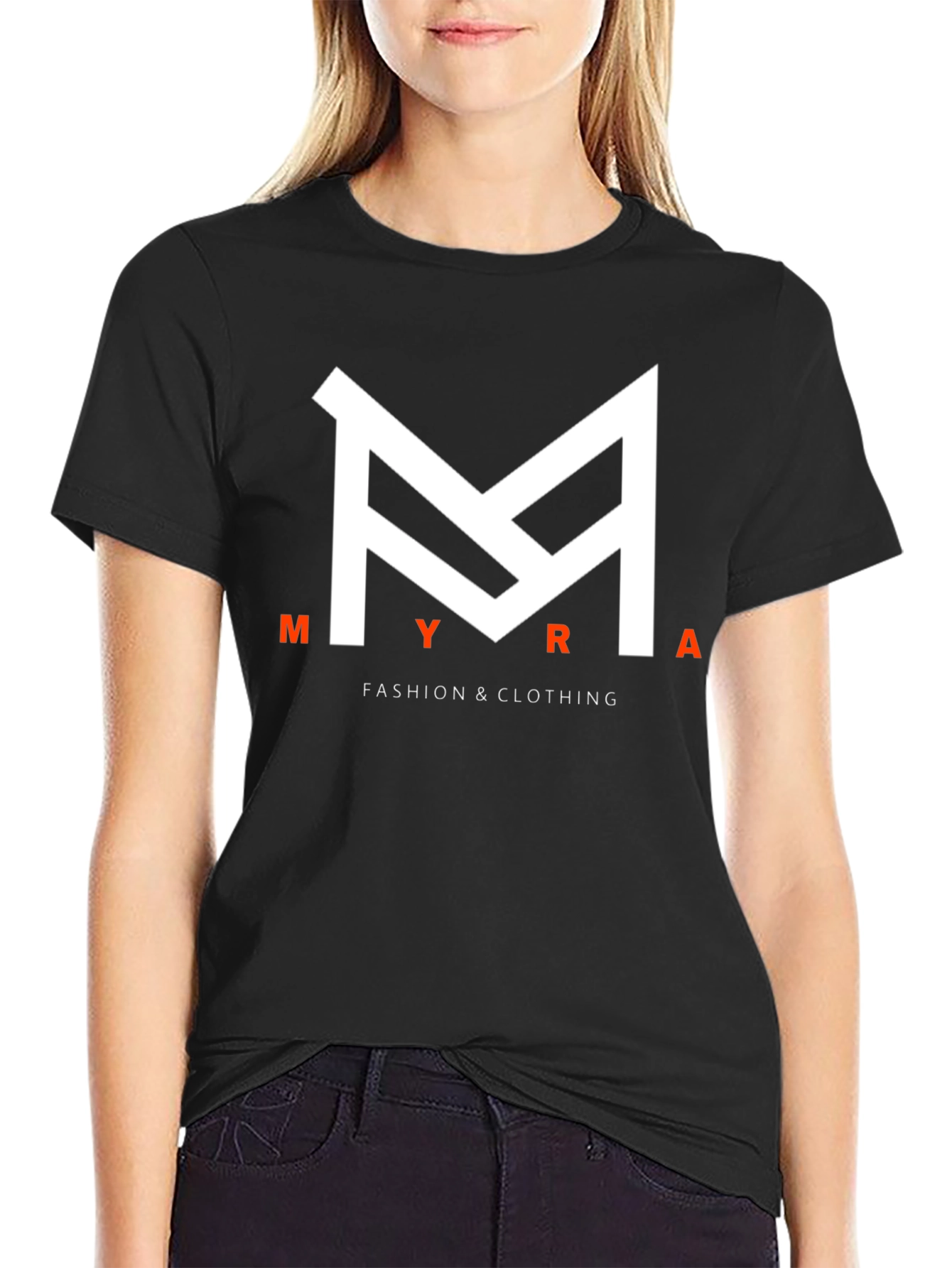 MYRA Fashion Black Graphic Tee