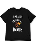 Girl Who Loves Lizards Graphic Tee
