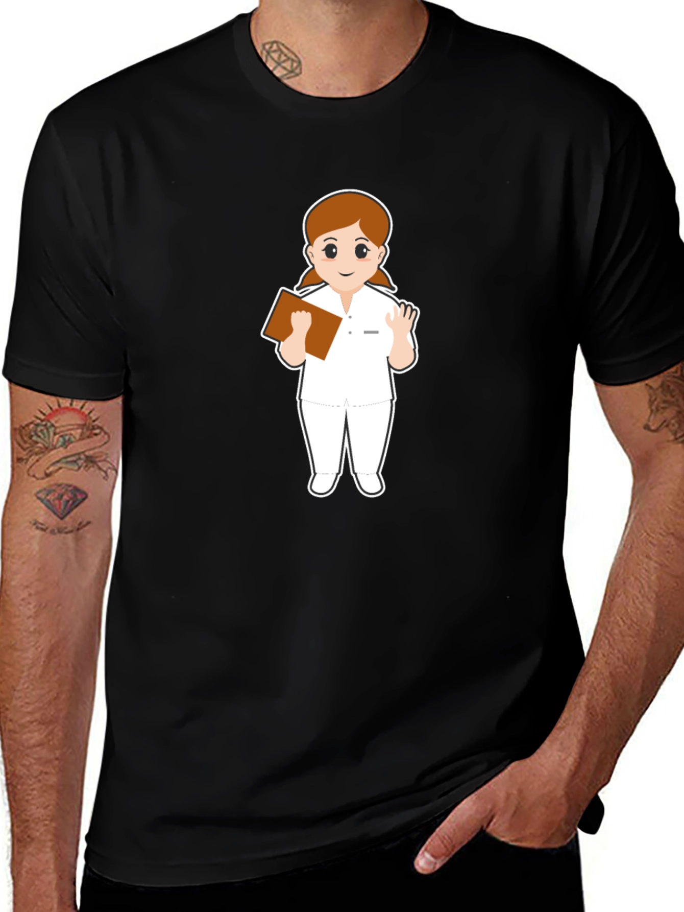 Nurse Cartoon Graphic T-Shirt