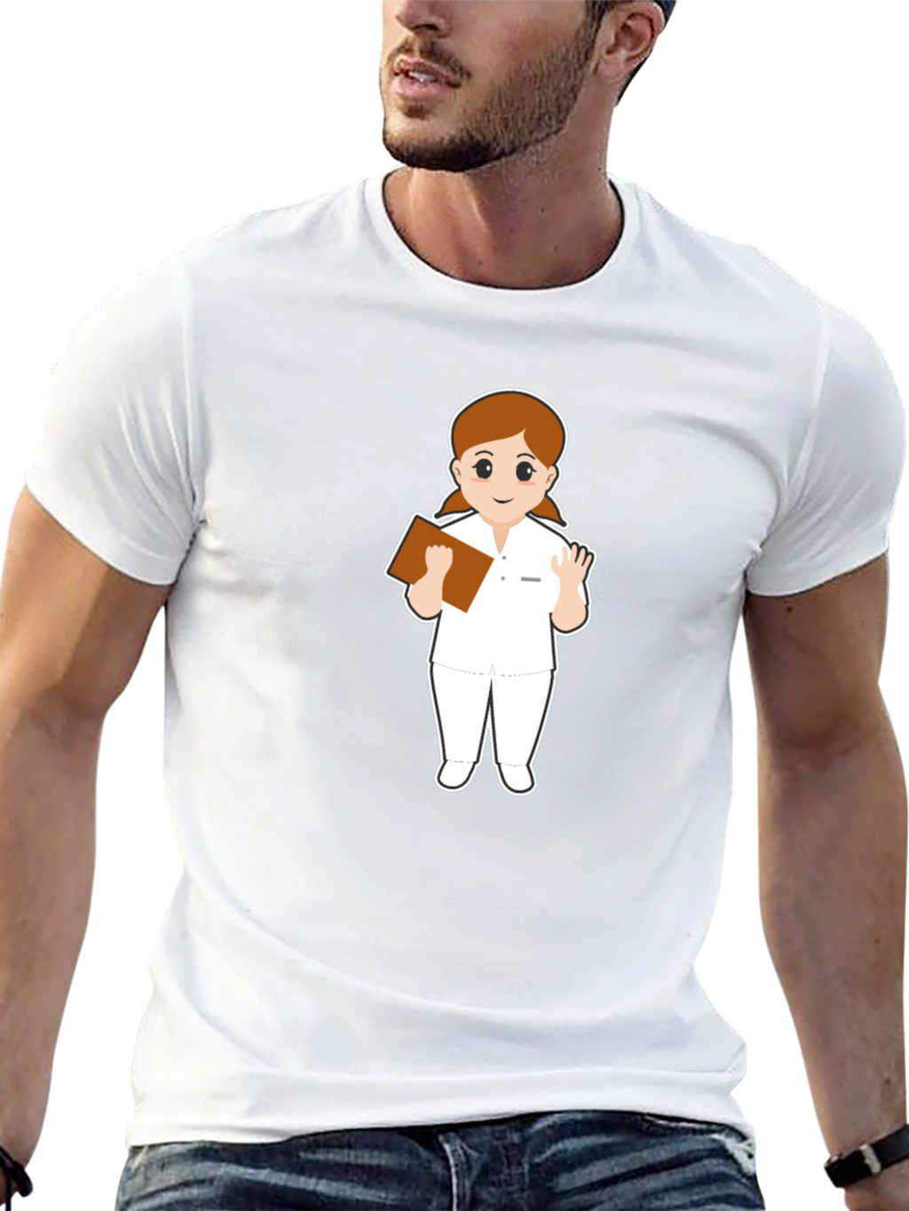 Nurse Cartoon Graphic T-Shirt