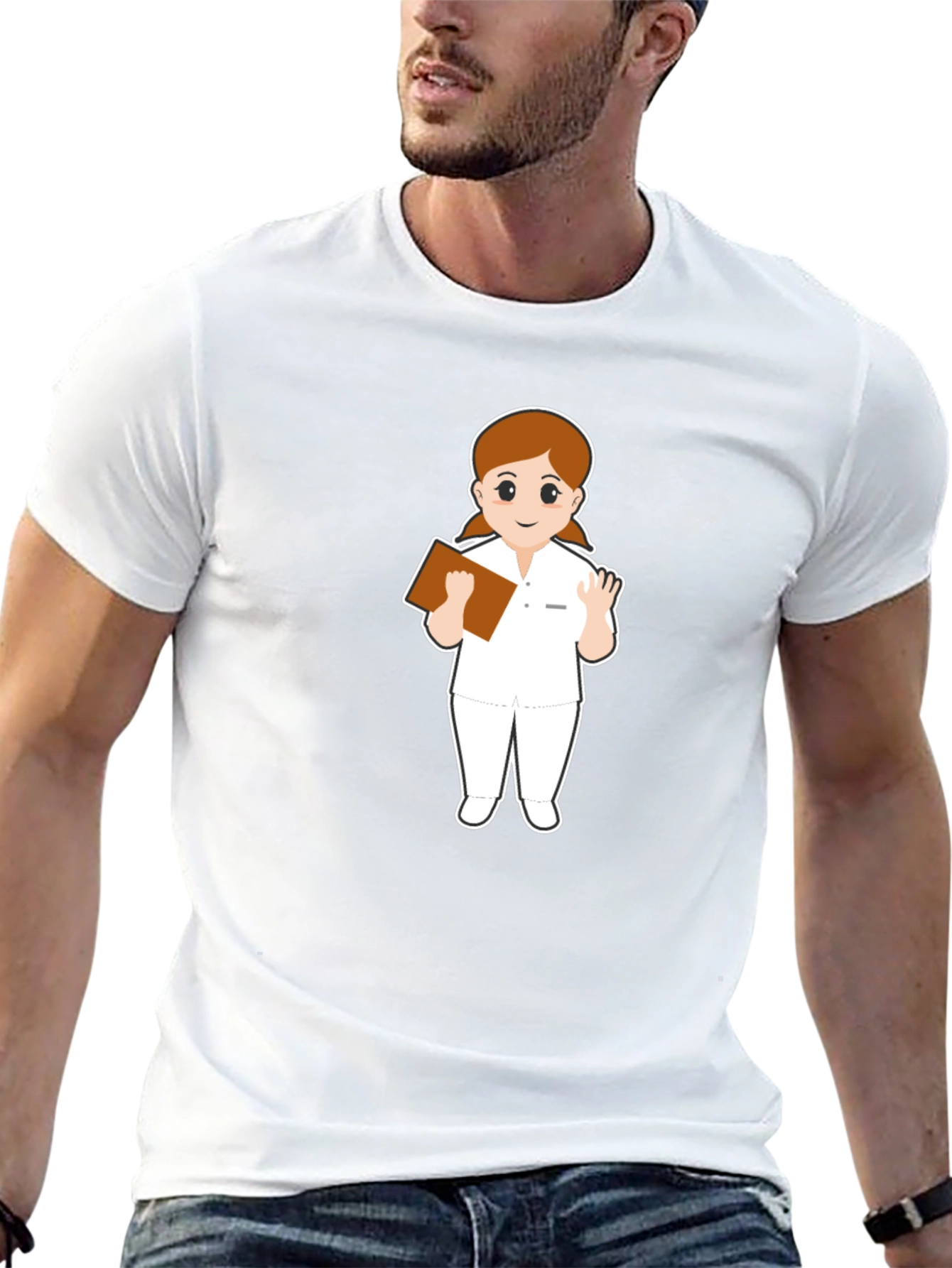 Nurse Cartoon Graphic T-Shirt
