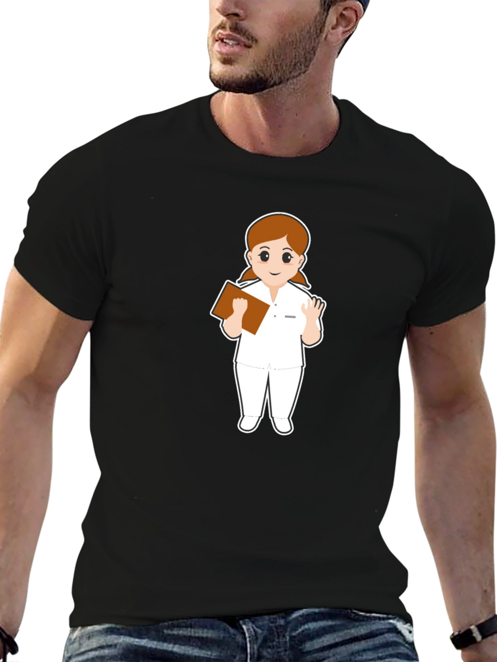 Nurse Cartoon Graphic T-Shirt