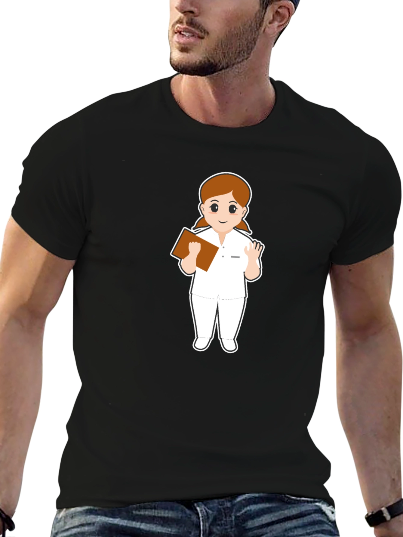Nurse Cartoon Graphic T-Shirt