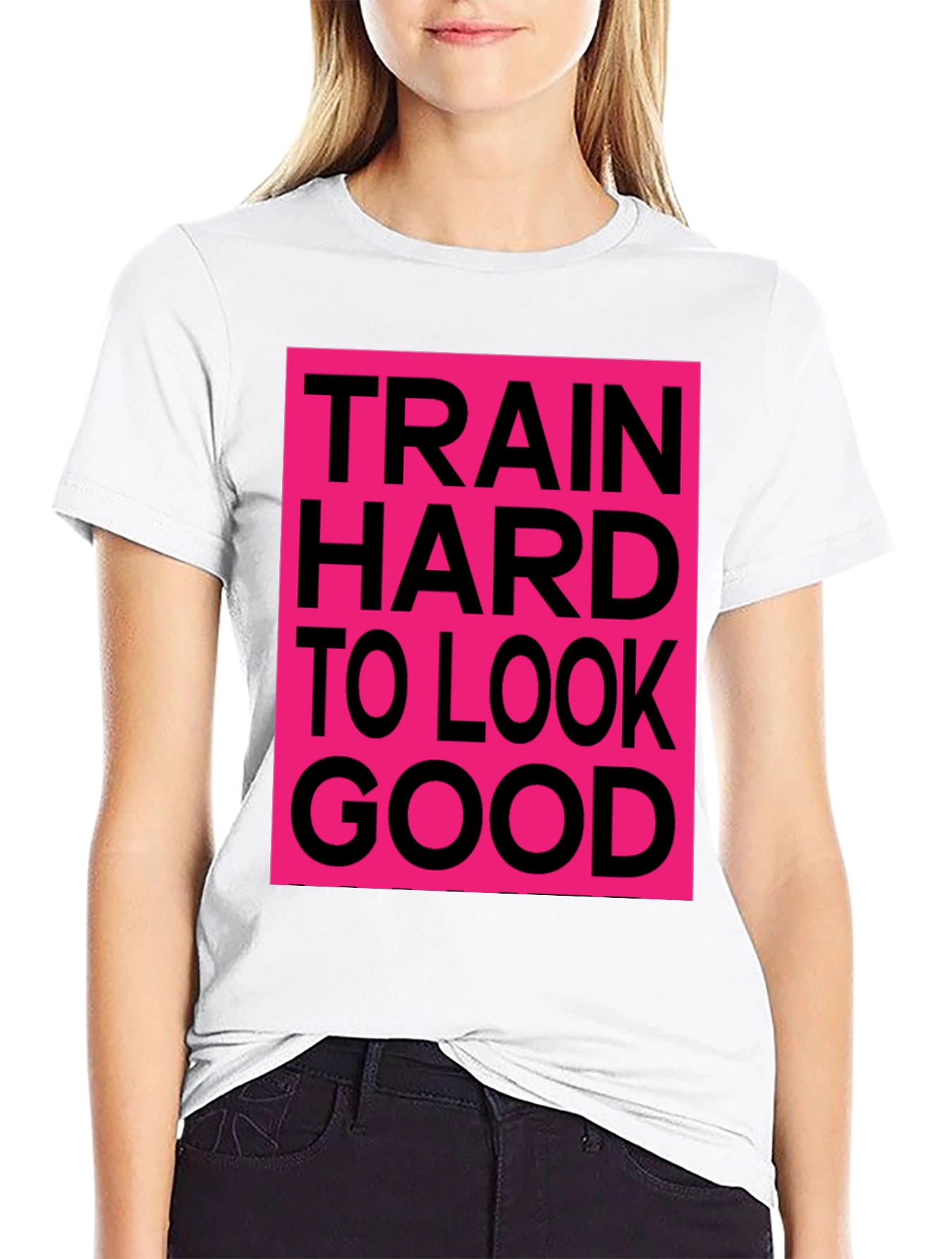 Train Hard Graphic Tee - Black Cotton Casual Shirt