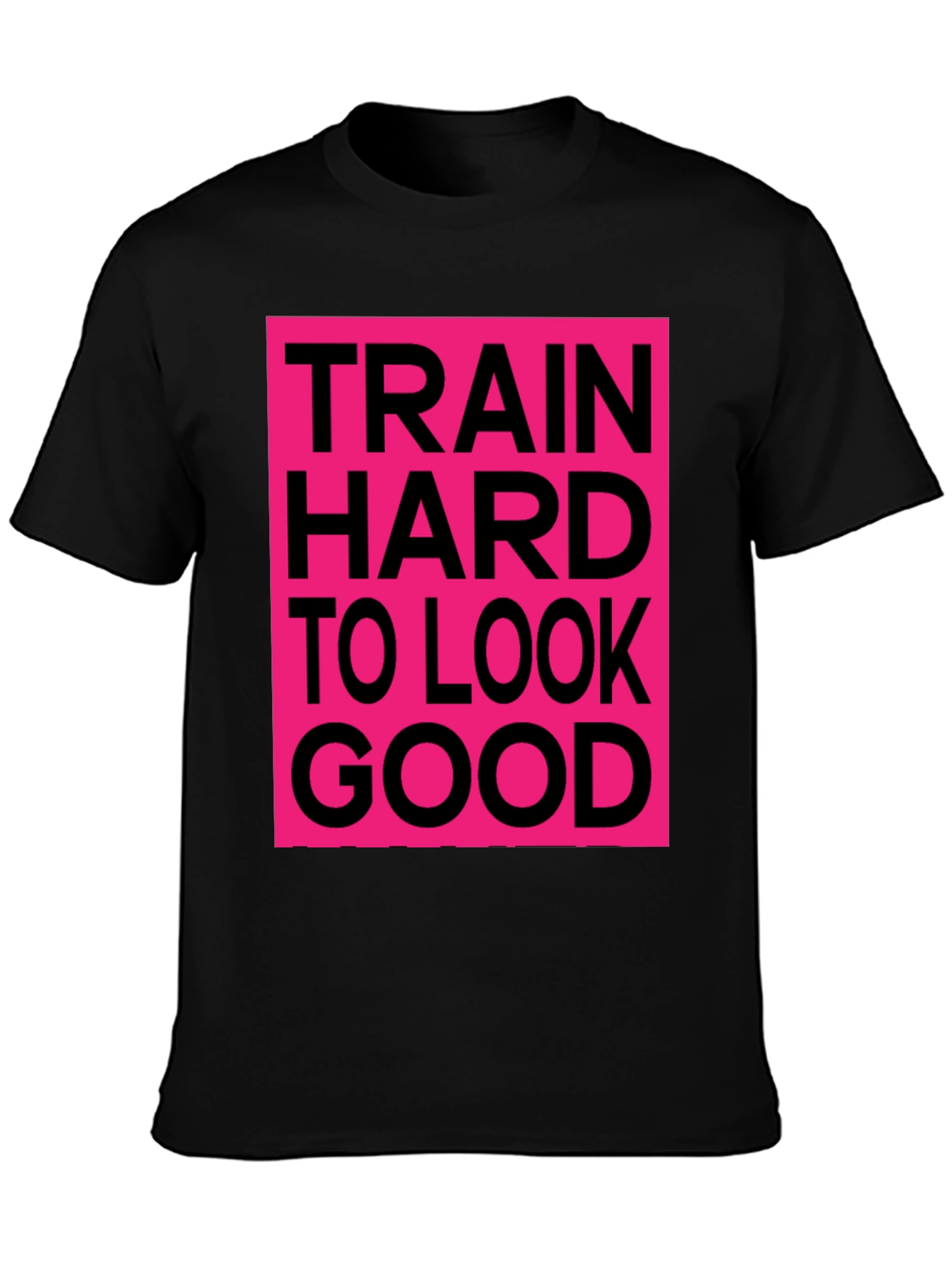 Train Hard Graphic Tee - Black Cotton Casual Shirt
