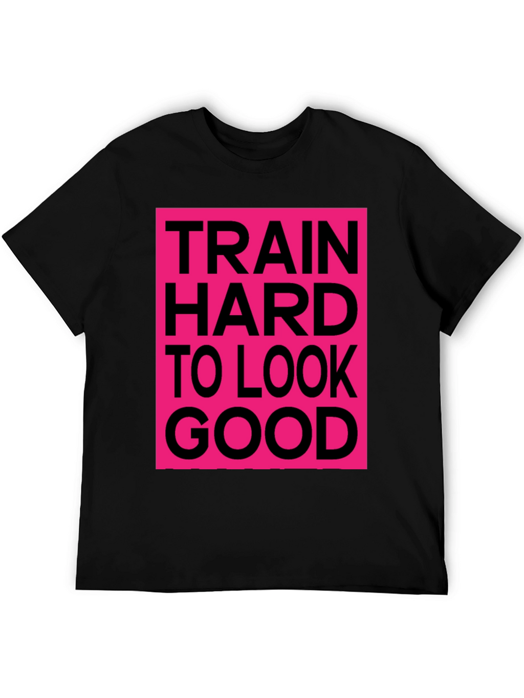 Train Hard Graphic Tee - Black Cotton Casual Shirt