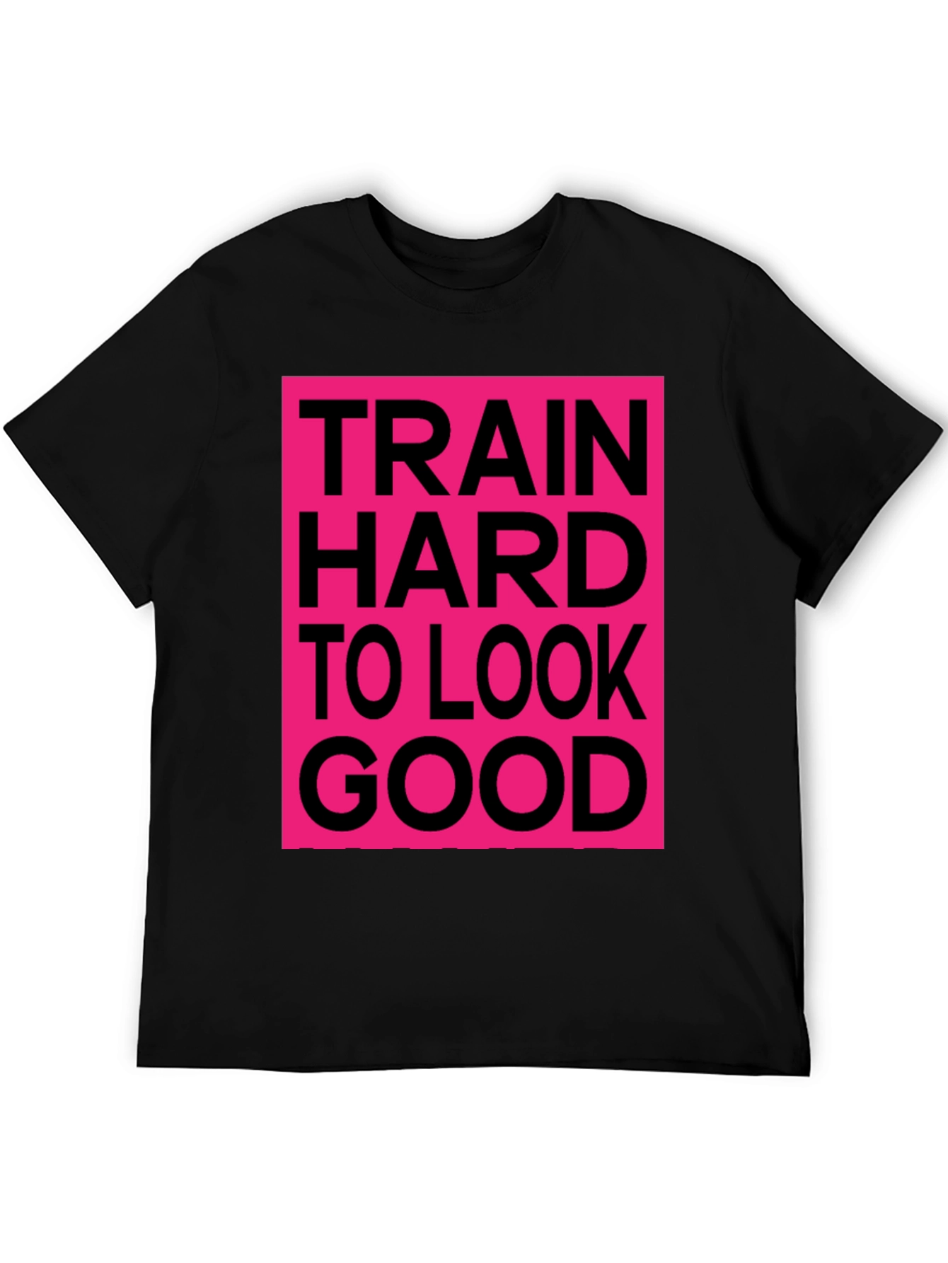 Train Hard Graphic Tee - Black Cotton Casual Shirt