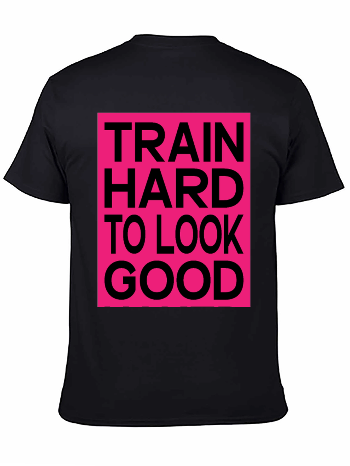 Train Hard Graphic Tee - Black Cotton Casual Shirt