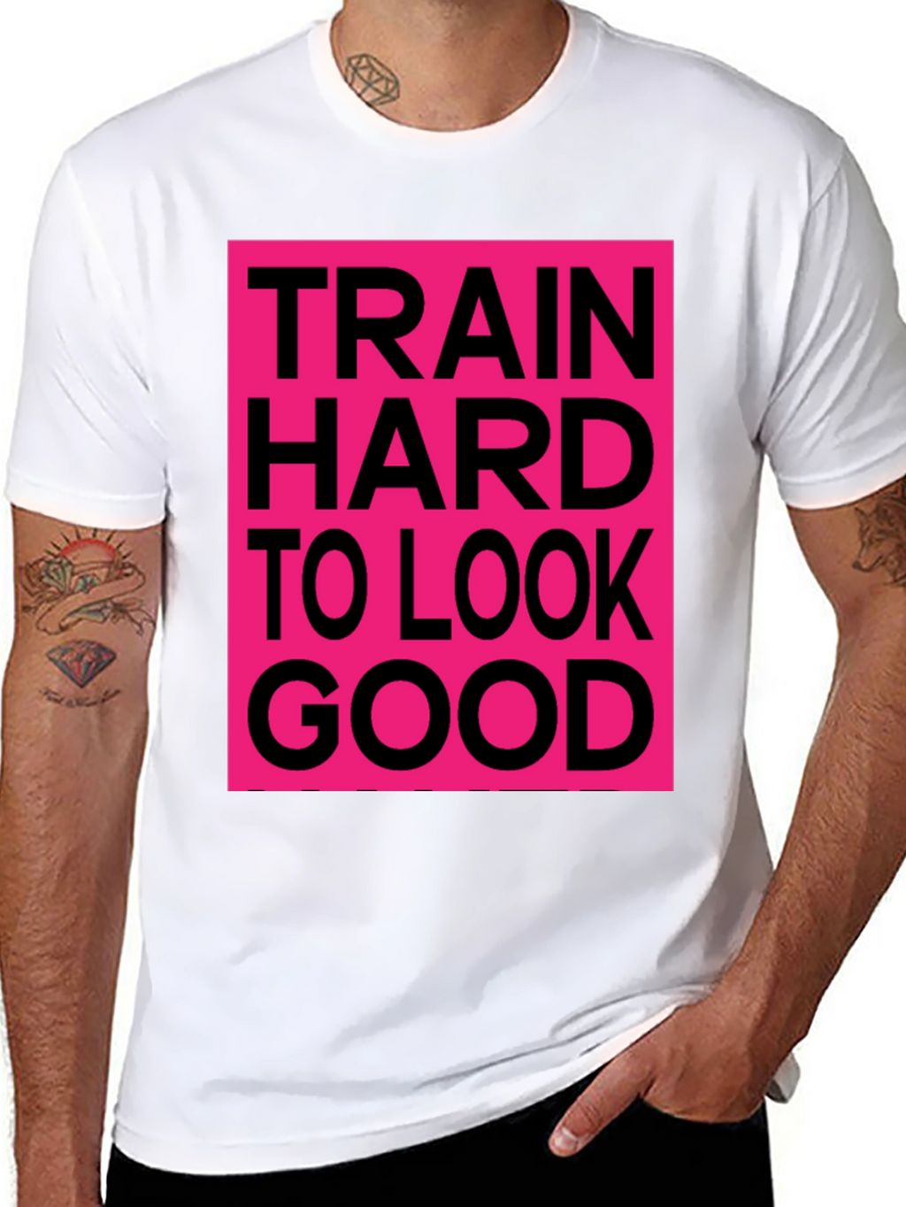 Train Hard Graphic Tee - Black Cotton Casual Shirt