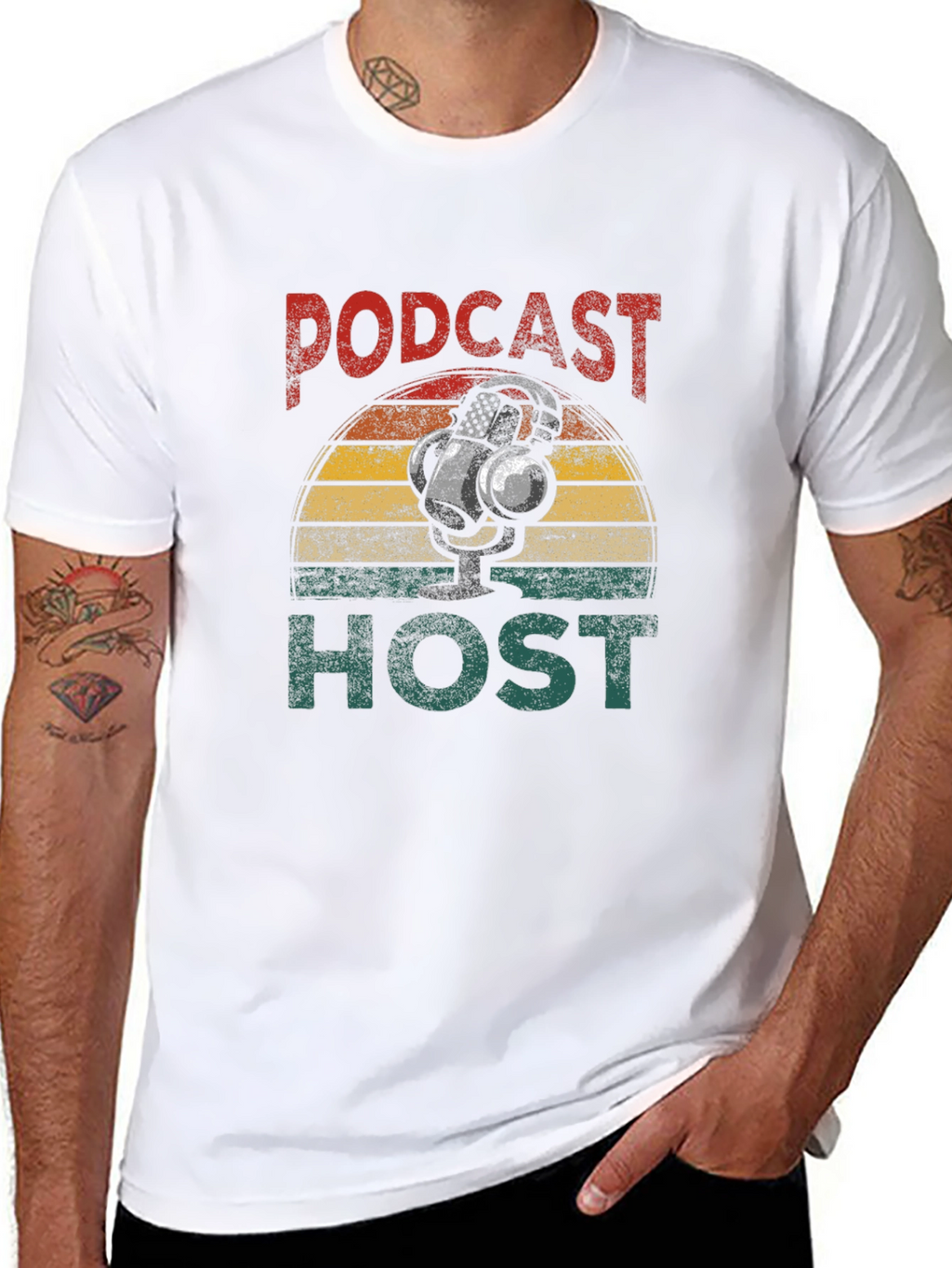 Podcast Host Retro Graphic T-Shirt