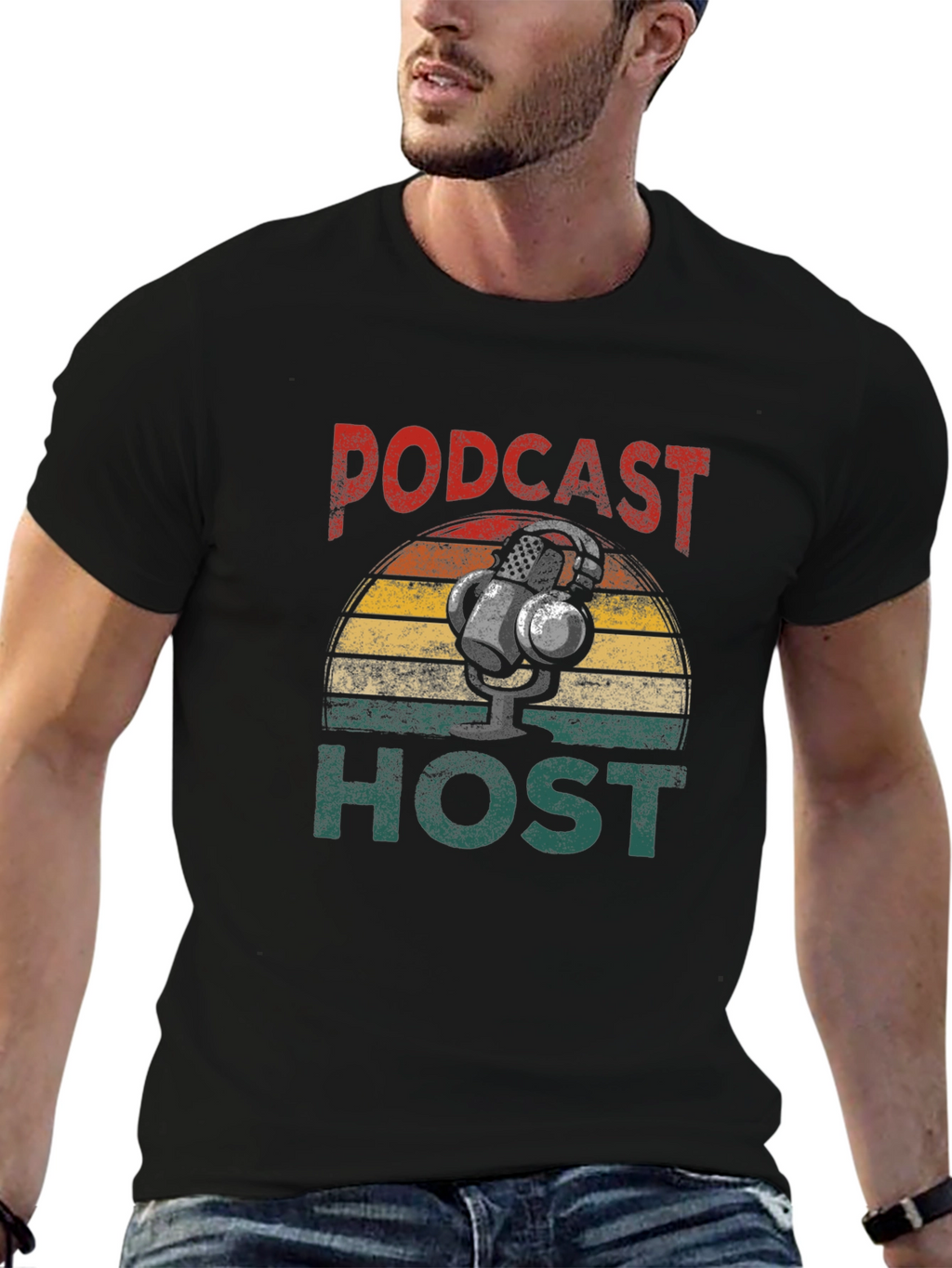 Podcast Host Retro Graphic T-Shirt