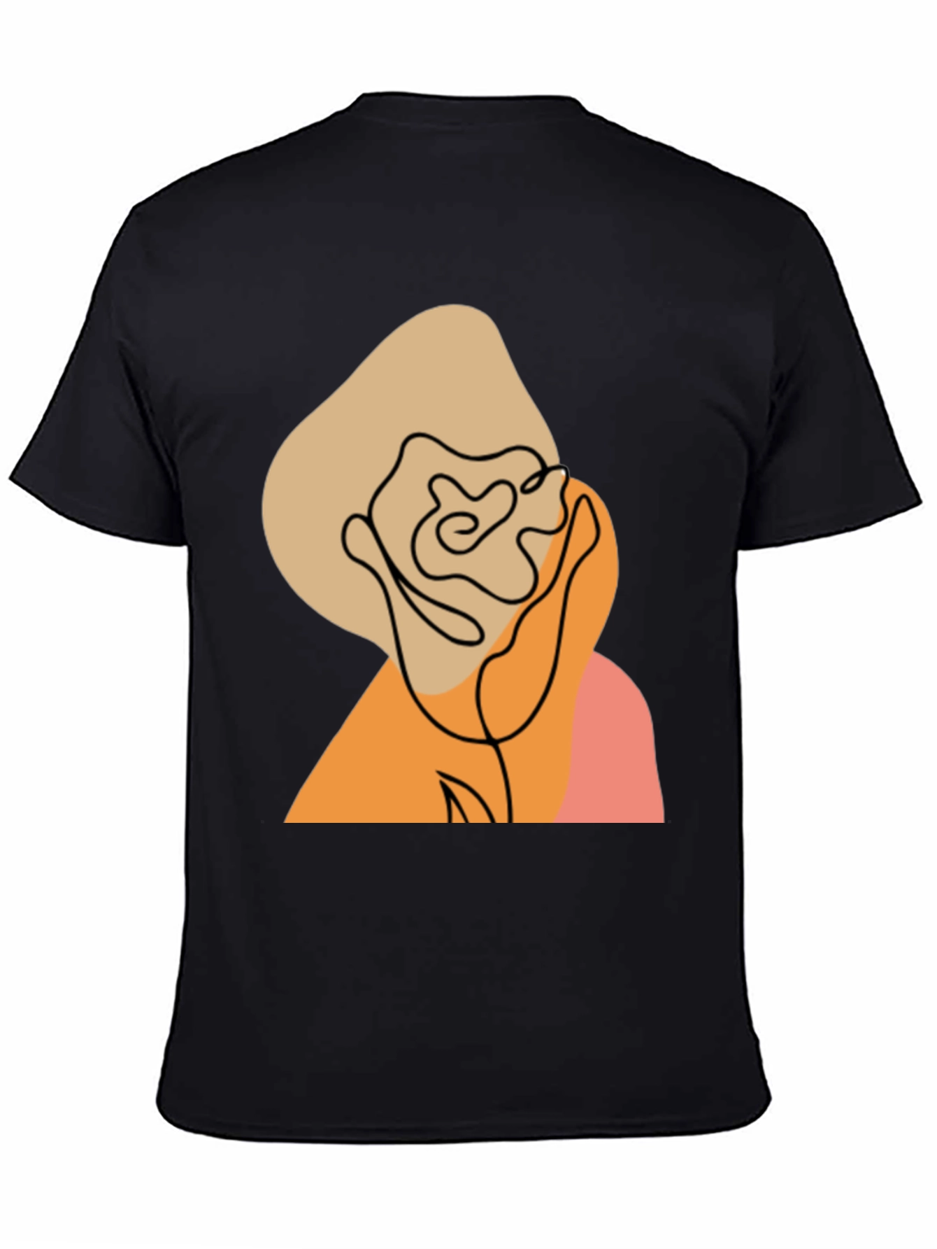 Abstract Rose Graphic T-Shirt - Modern Minimalist Tee