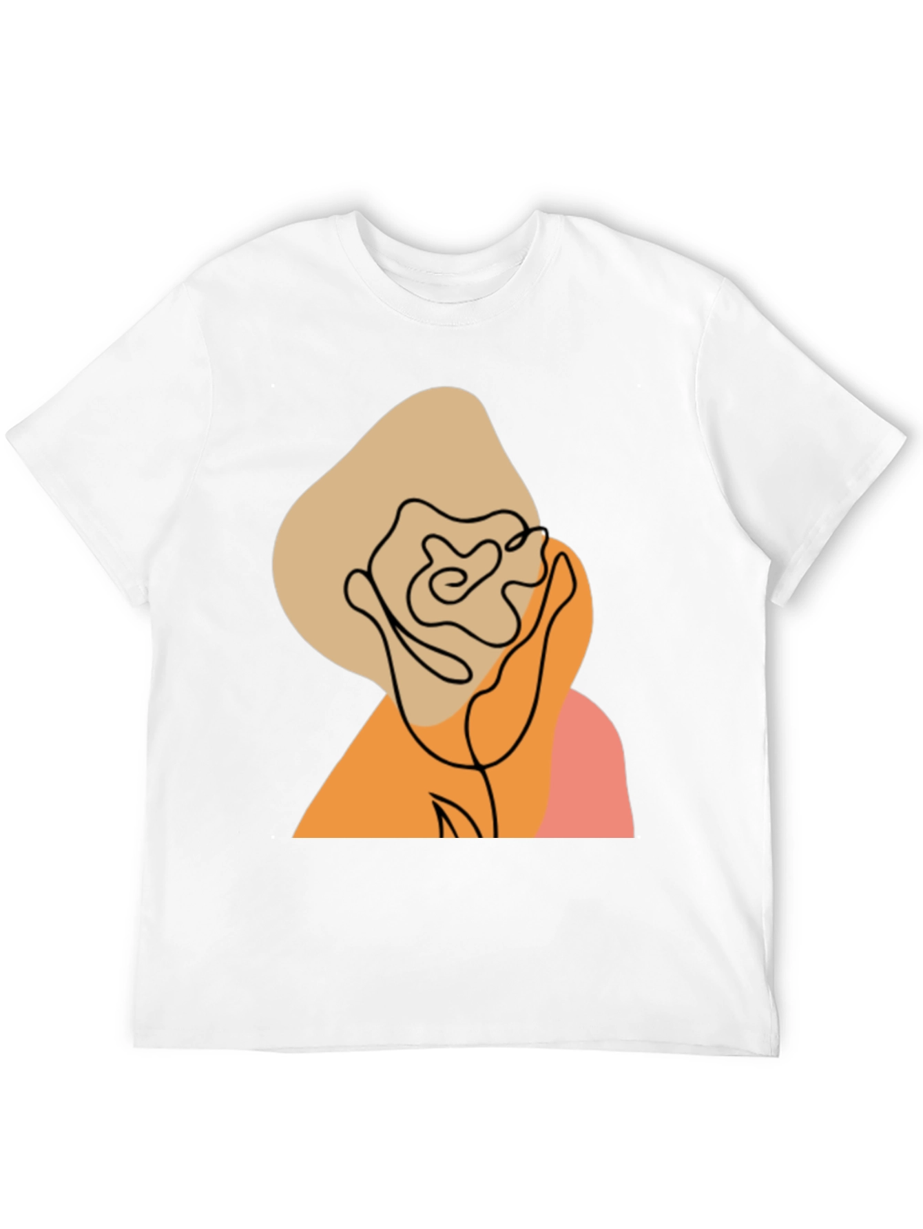 Abstract Rose Graphic T-Shirt - Modern Minimalist Tee