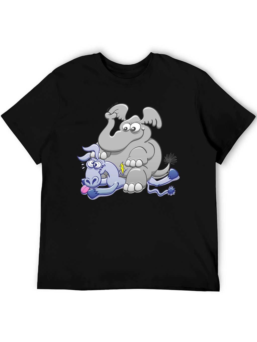 Elephant & Donkey Cartoon T-Shirt