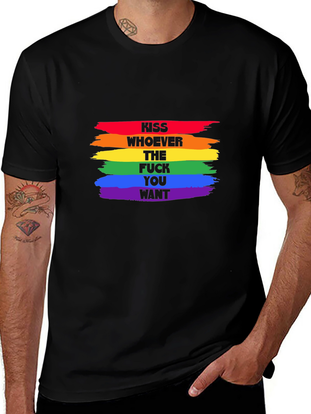 Pride Kiss Whoever You Want Graphic Tee