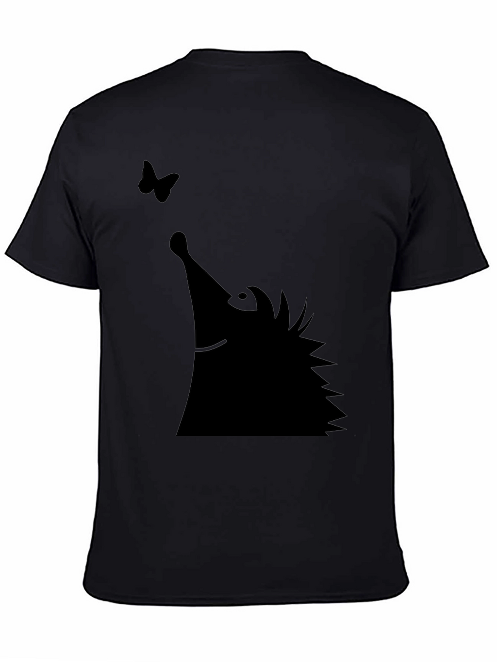 Black Hedgehog & Butterfly Graphic Tee