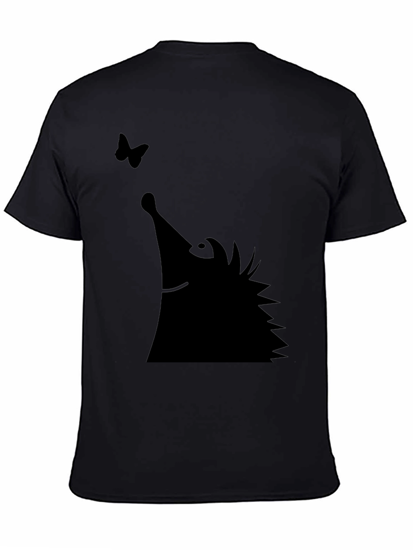 Black Hedgehog & Butterfly Graphic Tee